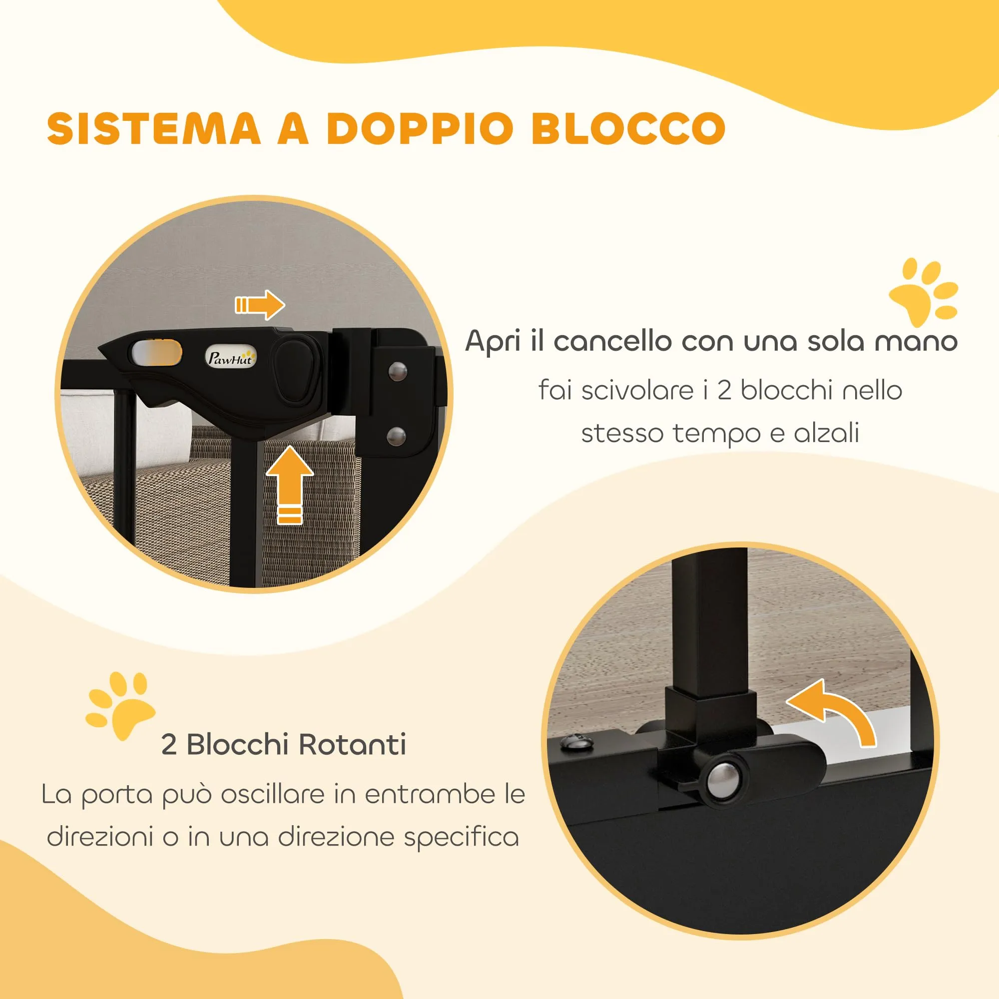 PawHut Cancellino per Cani Larghezza Regolabile 74-87 cm, Nero - immagine 4