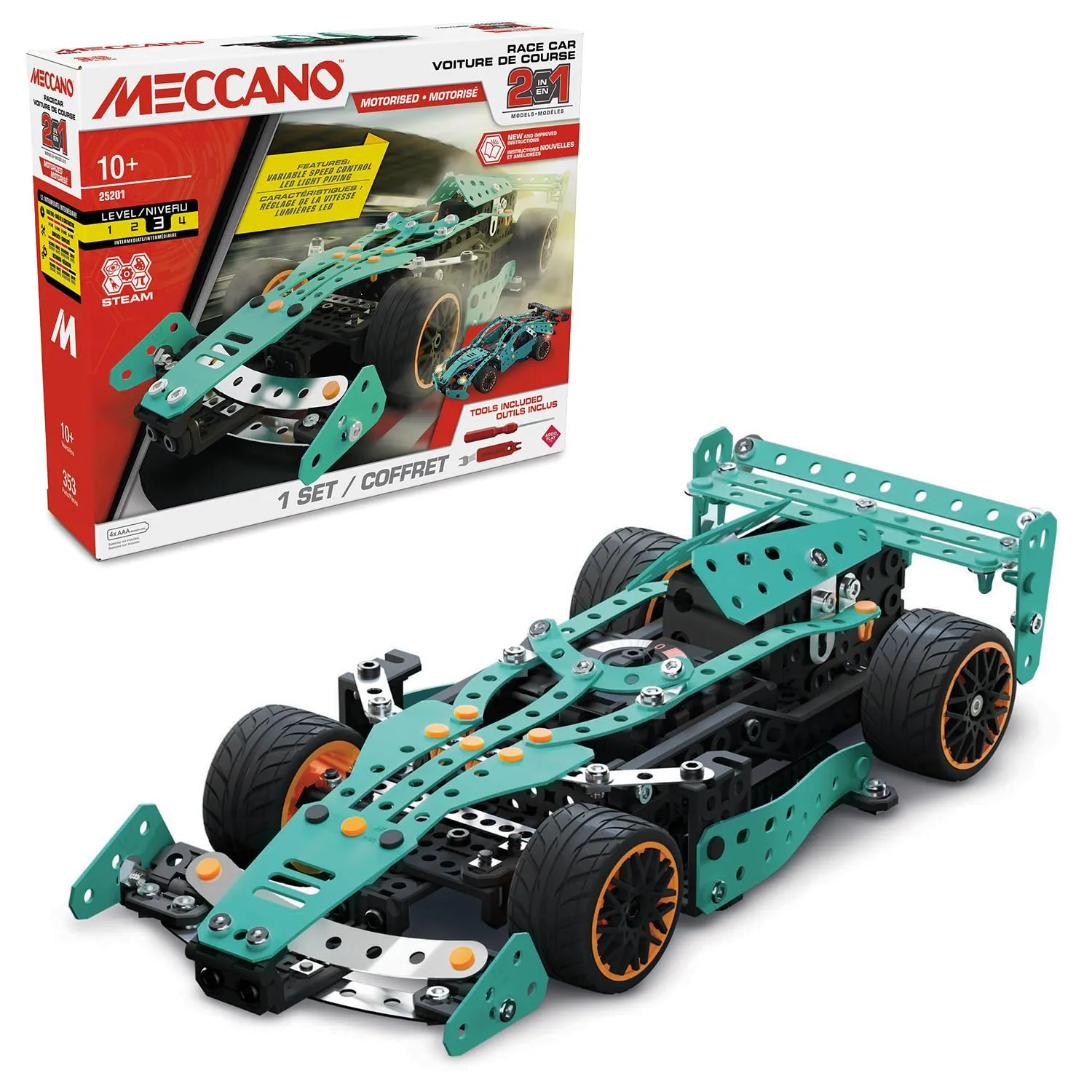 Bandai Meccano Auto da Corsa 2 in 1 Kit di Costruzione Formula 1 APM20108 - immagine 1