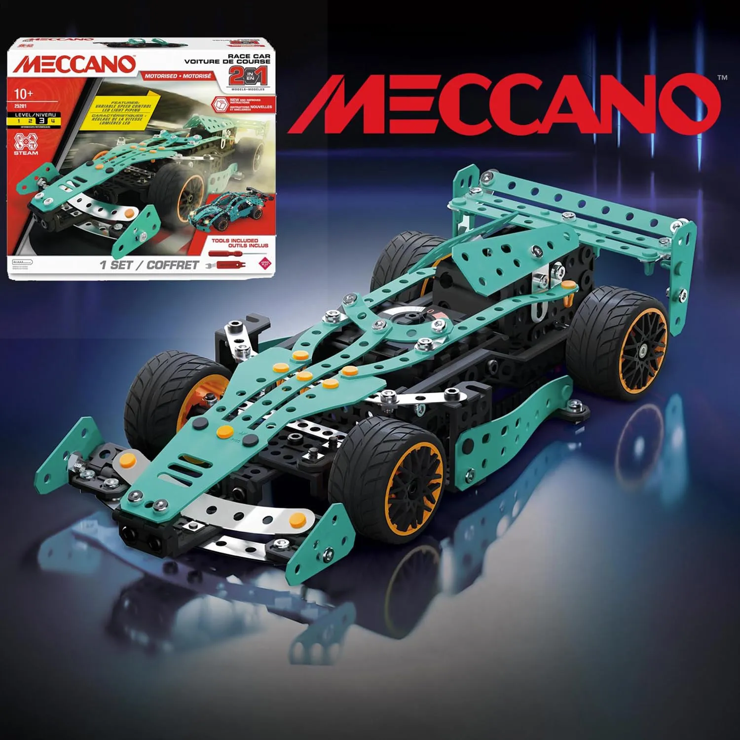Bandai Meccano Auto da Corsa 2 in 1 Kit di Costruzione Formula 1 APM20108 - immagine 2