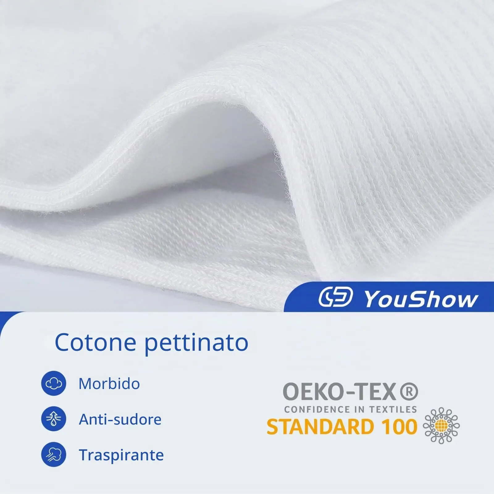 YouShow Calze Tennis Sportive in Cotone per Uomo e Donna, 12 Paia, Bianco - immagine 5