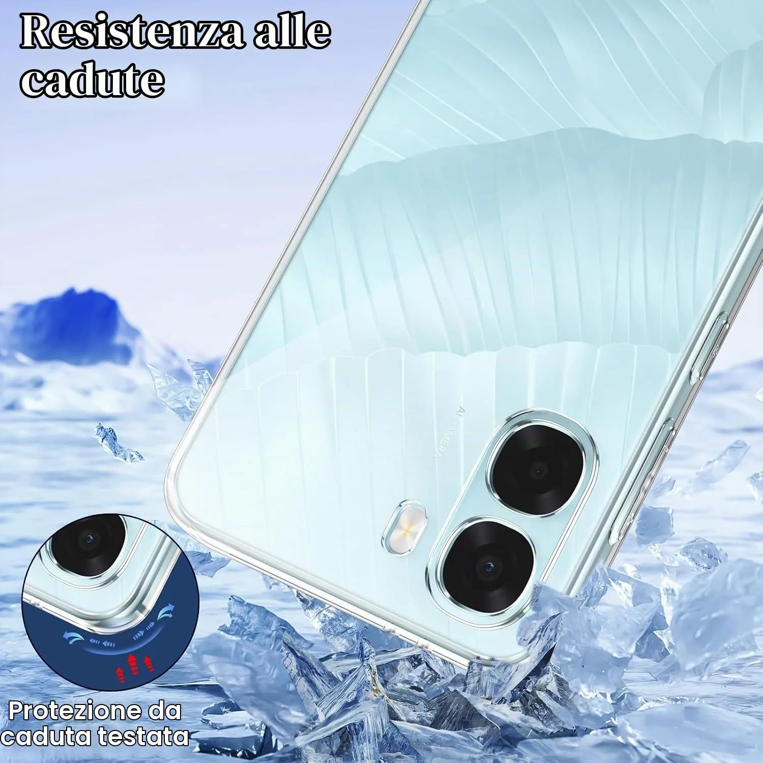 Captor Cover per Oppo A6x / A6k, Custodia Trasparente in Silicone Morbido - immagine 2