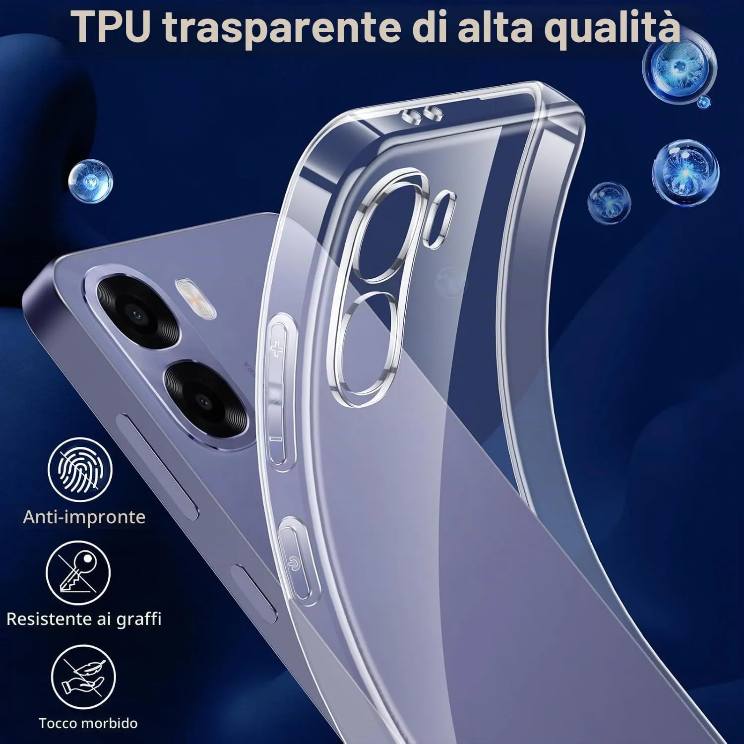Captor Cover per Oppo A6x / A6k, Custodia Trasparente in Silicone Morbido - immagine 3