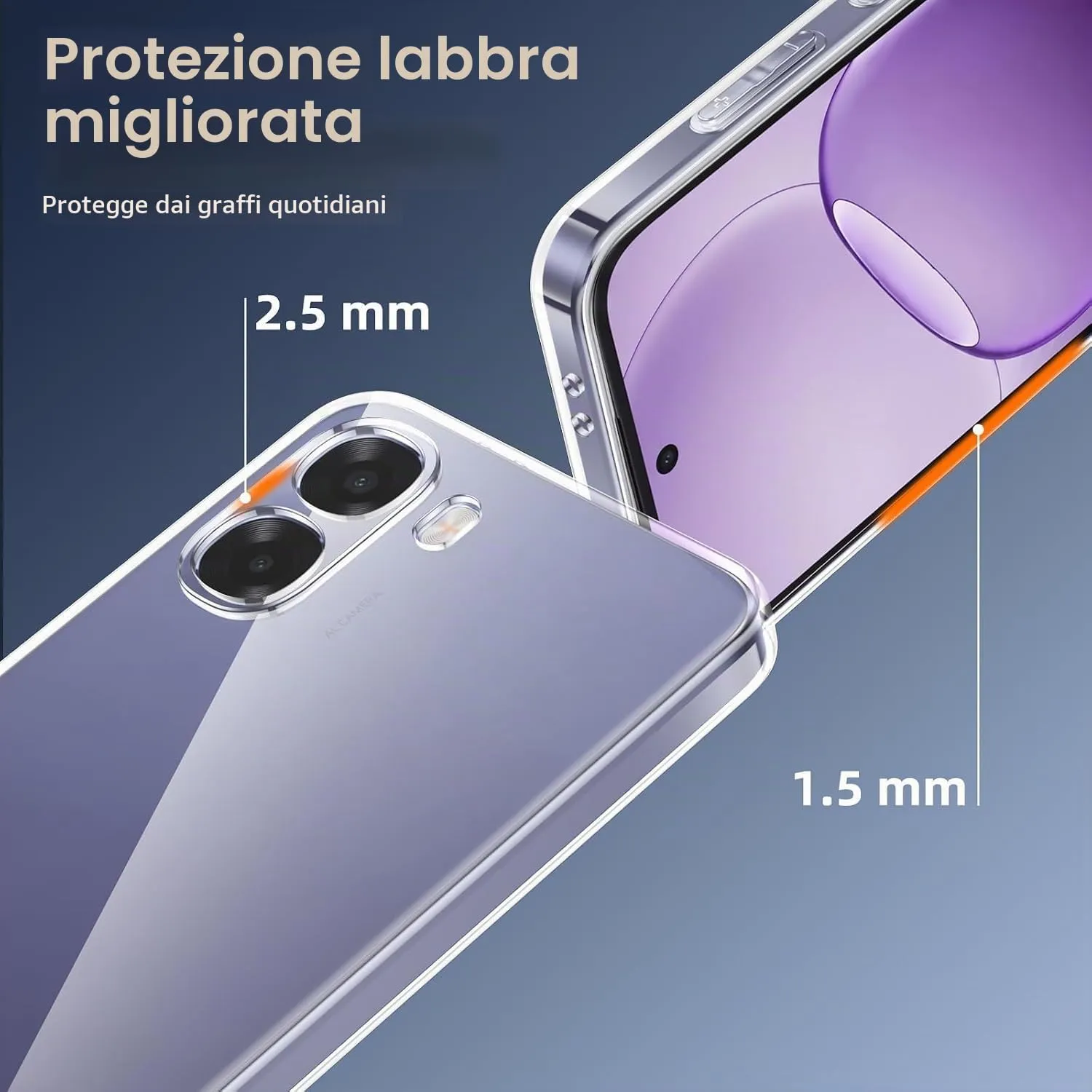 Captor Cover per Oppo A6x / A6k, Custodia Trasparente in Silicone Morbido - immagine 5
