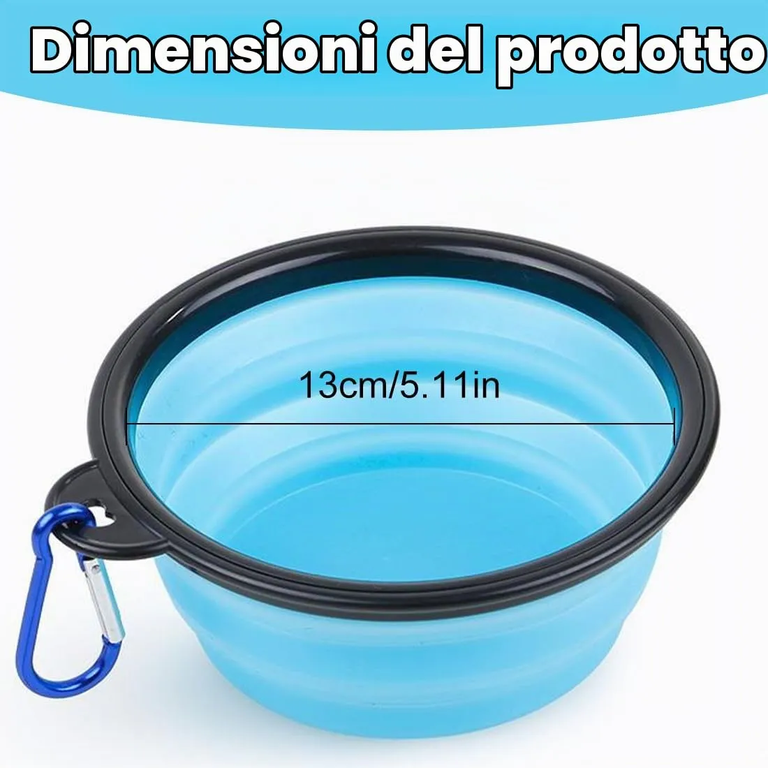 ZOKJSW Ciotole Pieghevoli per Cani e Gatti in Silicone con Coperchio e Moschettone, 2 Pezzi - immagine 2