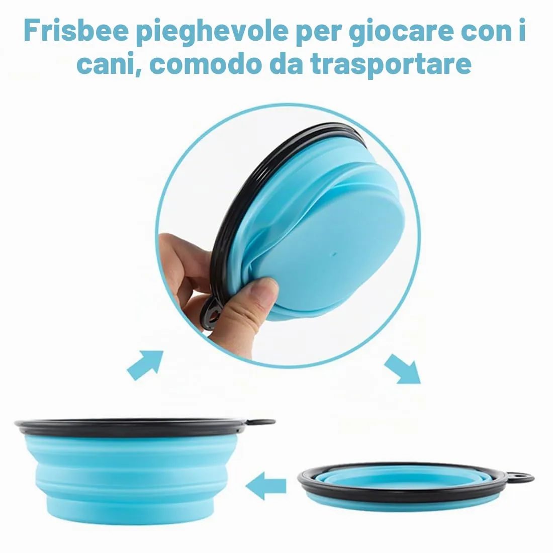 ZOKJSW Ciotole Pieghevoli per Cani e Gatti in Silicone con Coperchio e Moschettone, 2 Pezzi - immagine 4