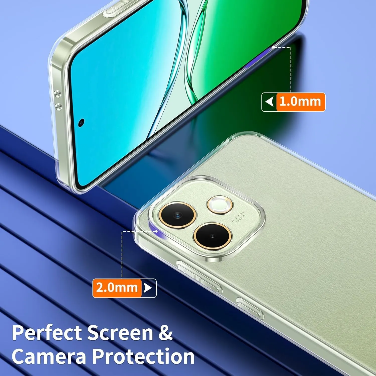 Captor Cover for Oppo A5 Pro 5G, Transparent Soft Silicone Case, Anti-Yellowing - immagine 2