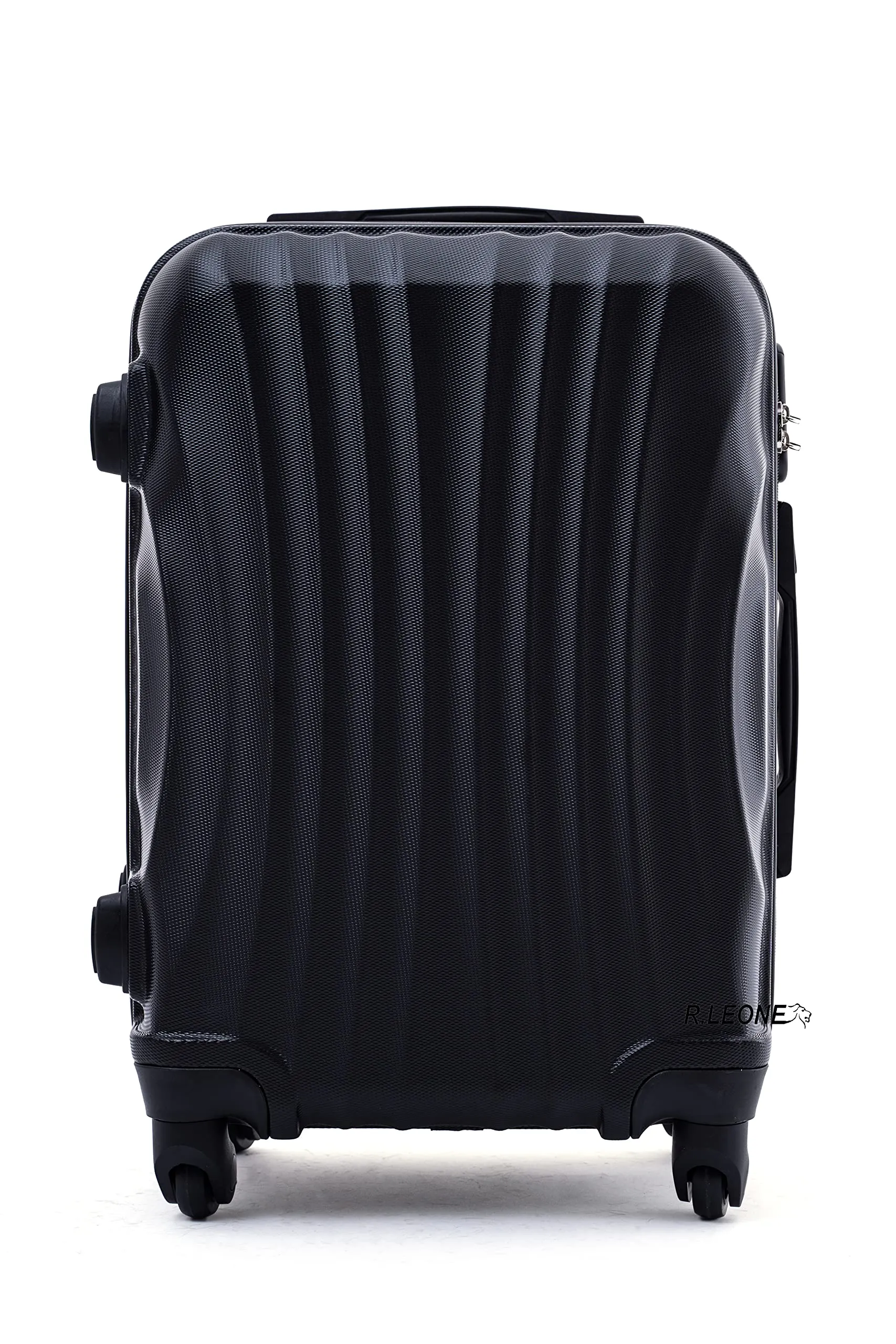 R.Leone Trolley Bagaglio a Mano 55x40x23 cm in ABS 4 Ruote 20373AR Nero - immagine 2