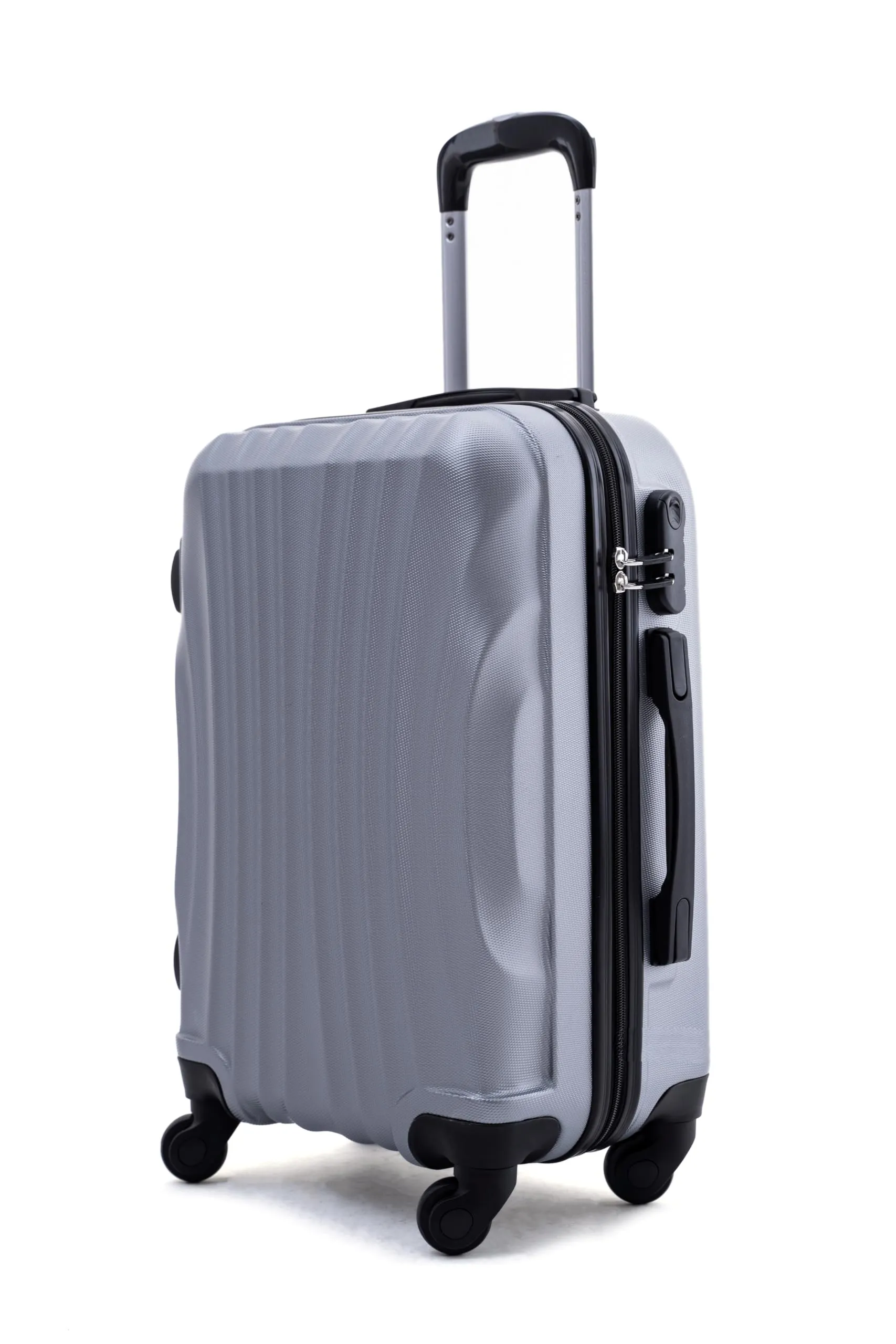 R.Leone Valigia Trolley Bagaglio a Mano 55x40x23 cm 4 Ruote ABS 20373AR Argento - immagine 1
