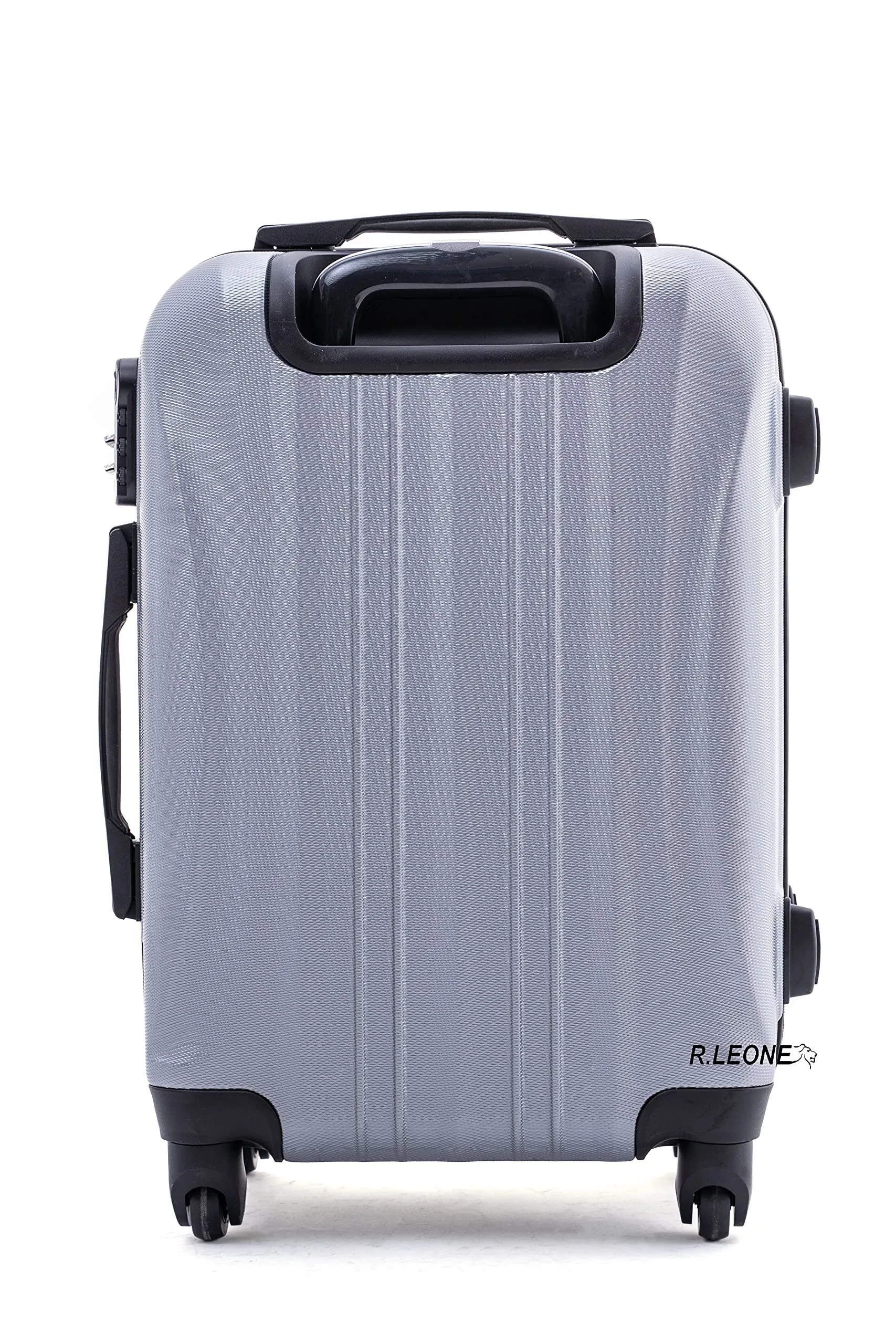 R.Leone Valigia Trolley Bagaglio a Mano 55x40x23 cm 4 Ruote ABS 20373AR Argento - immagine 3