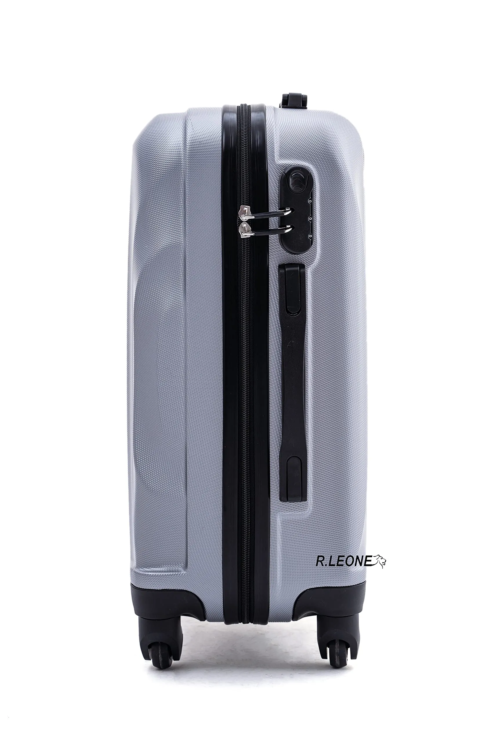 R.Leone Valigia Trolley Bagaglio a Mano 55x40x23 cm 4 Ruote ABS 20373AR Argento - immagine 4