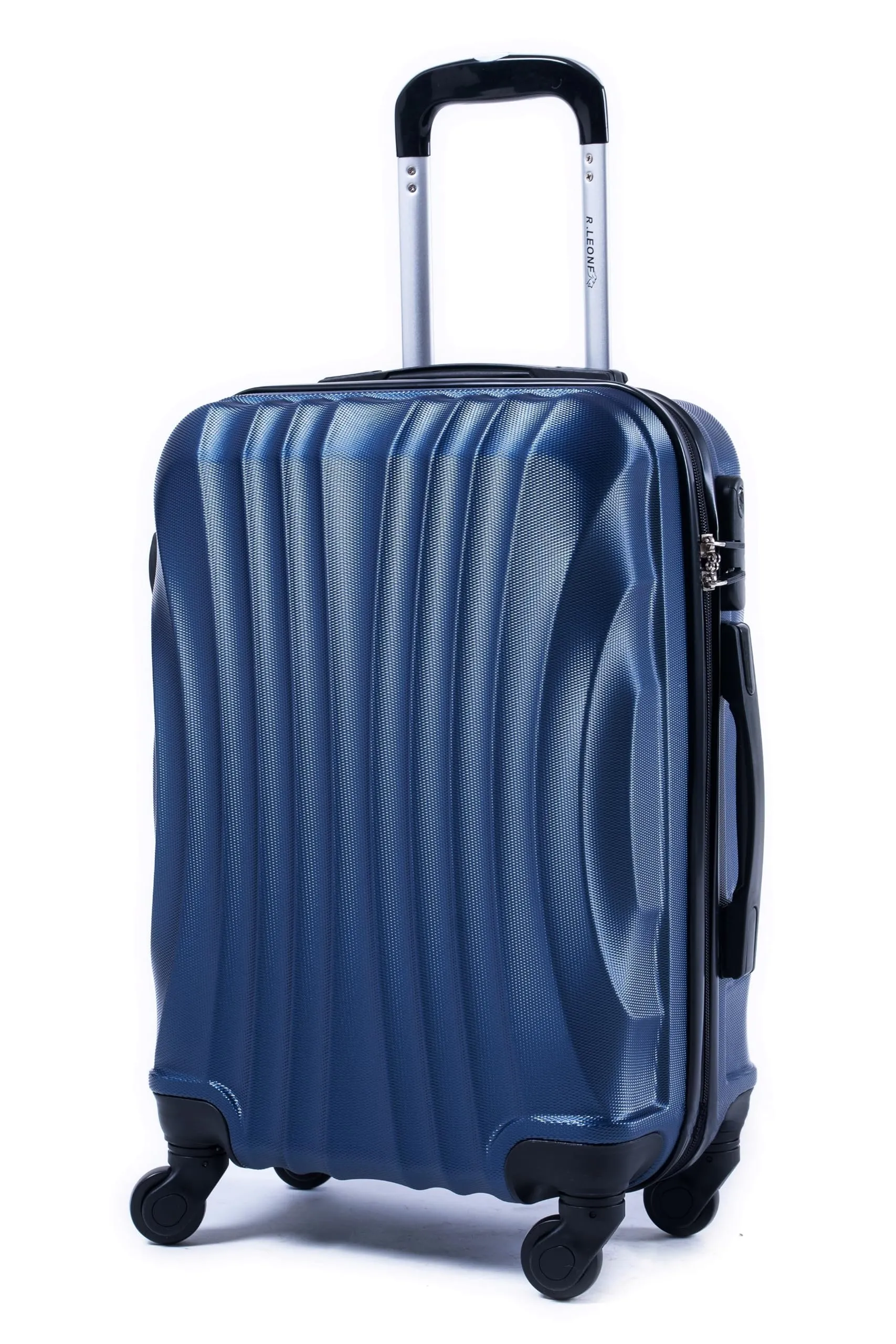 R.Leone Trolley Bagaglio a Mano ABS 55x40x23 cm 4 Ruote 20373AR Blu - immagine 1