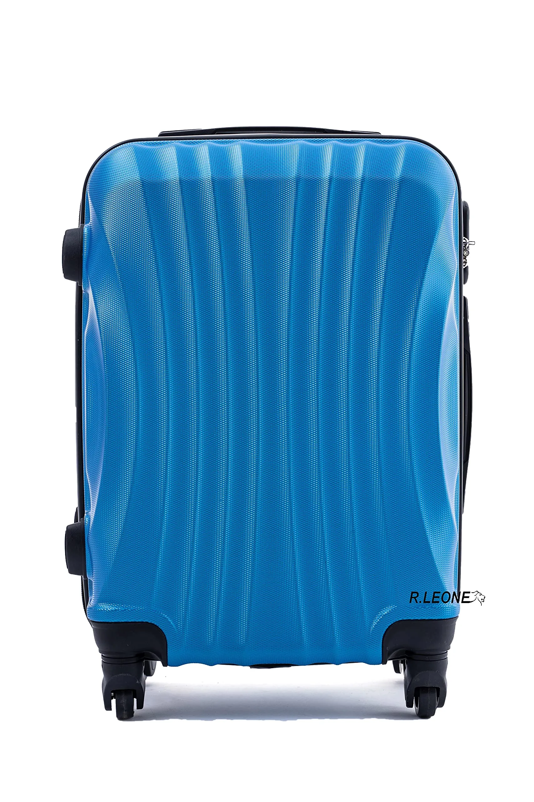 R.Leone Trolley Bagaglio a Mano ABS 55x40x23 cm 4 Ruote 20373AR Azzurro - immagine 2