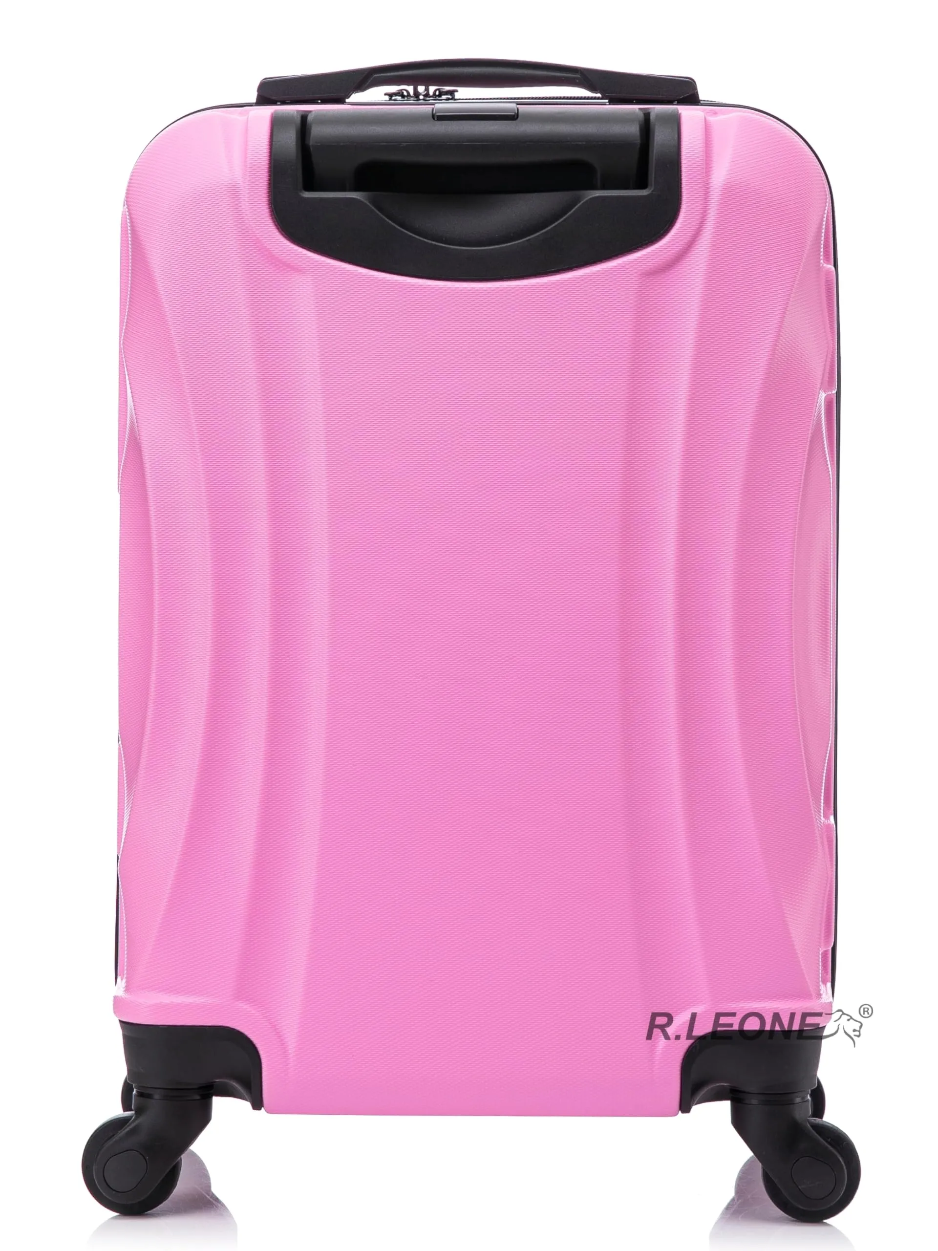 R.Leone Trolley Bagaglio a Mano 55x35x25 cm 4 Ruote in ABS 20373FR Rosa Pastello - immagine 2