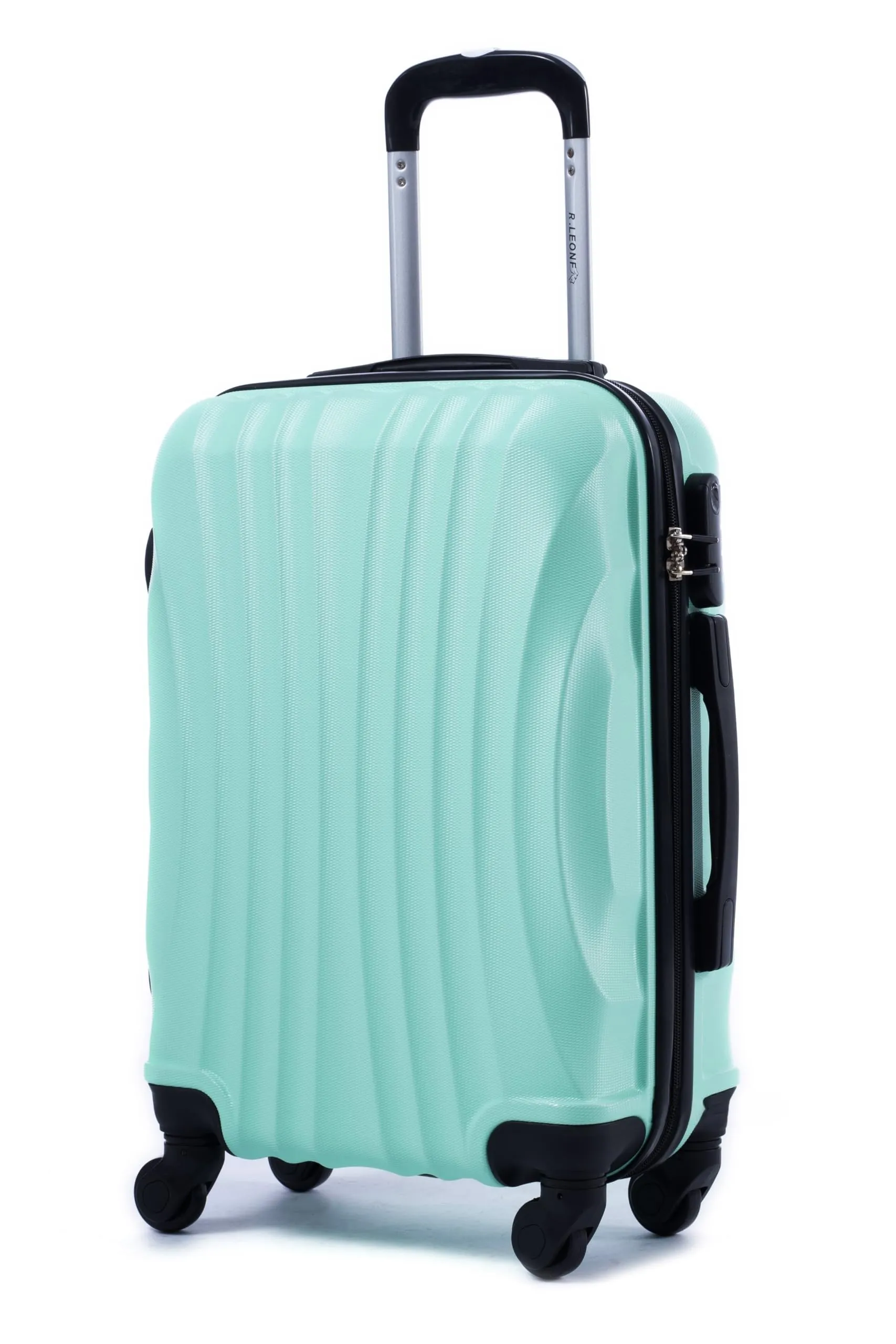 R.Leone Trolley Bagaglio a Mano ABS 55x40x23 cm 4 Ruote 20373AR - Verde Acqua - immagine 1