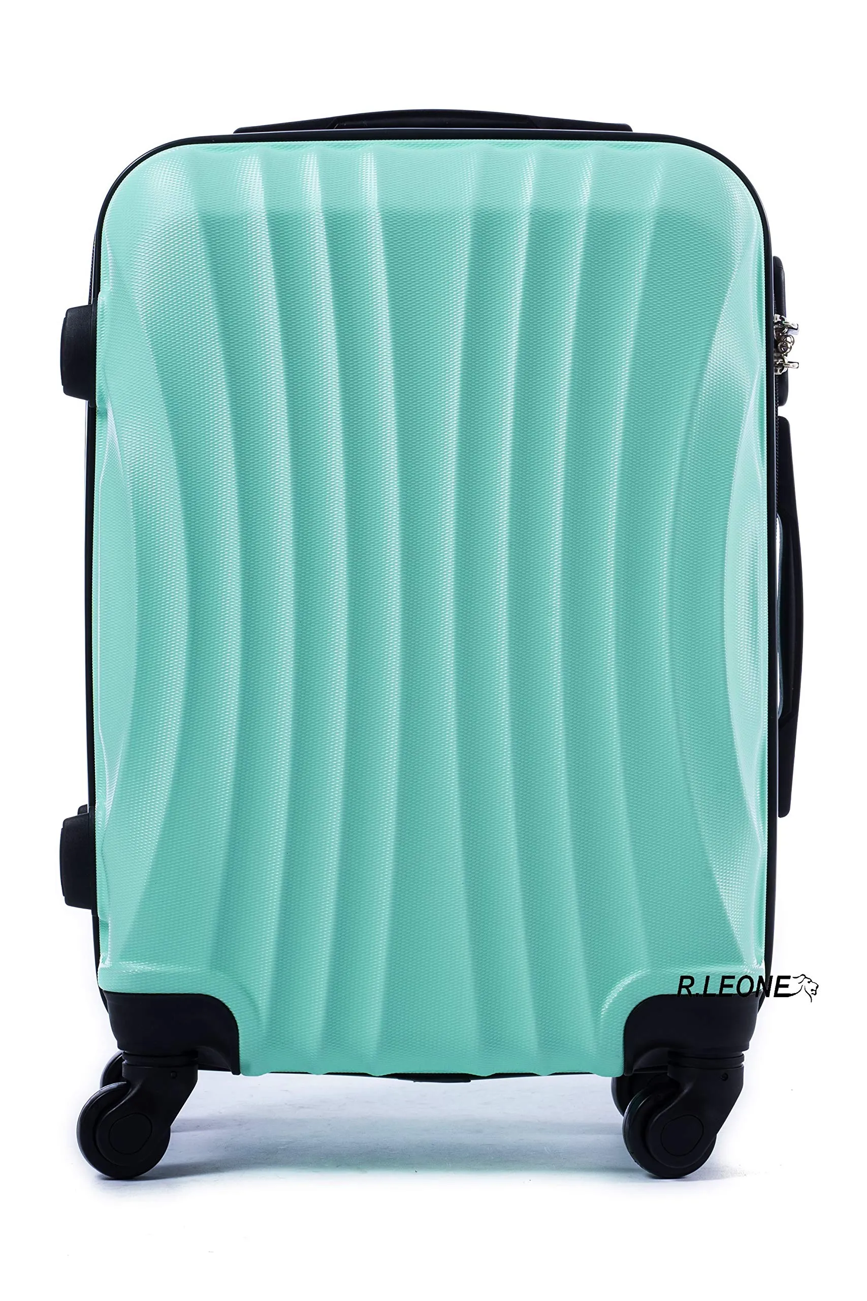 R.Leone Trolley Bagaglio a Mano ABS 55x40x23 cm 4 Ruote 20373AR - Verde Acqua - immagine 2