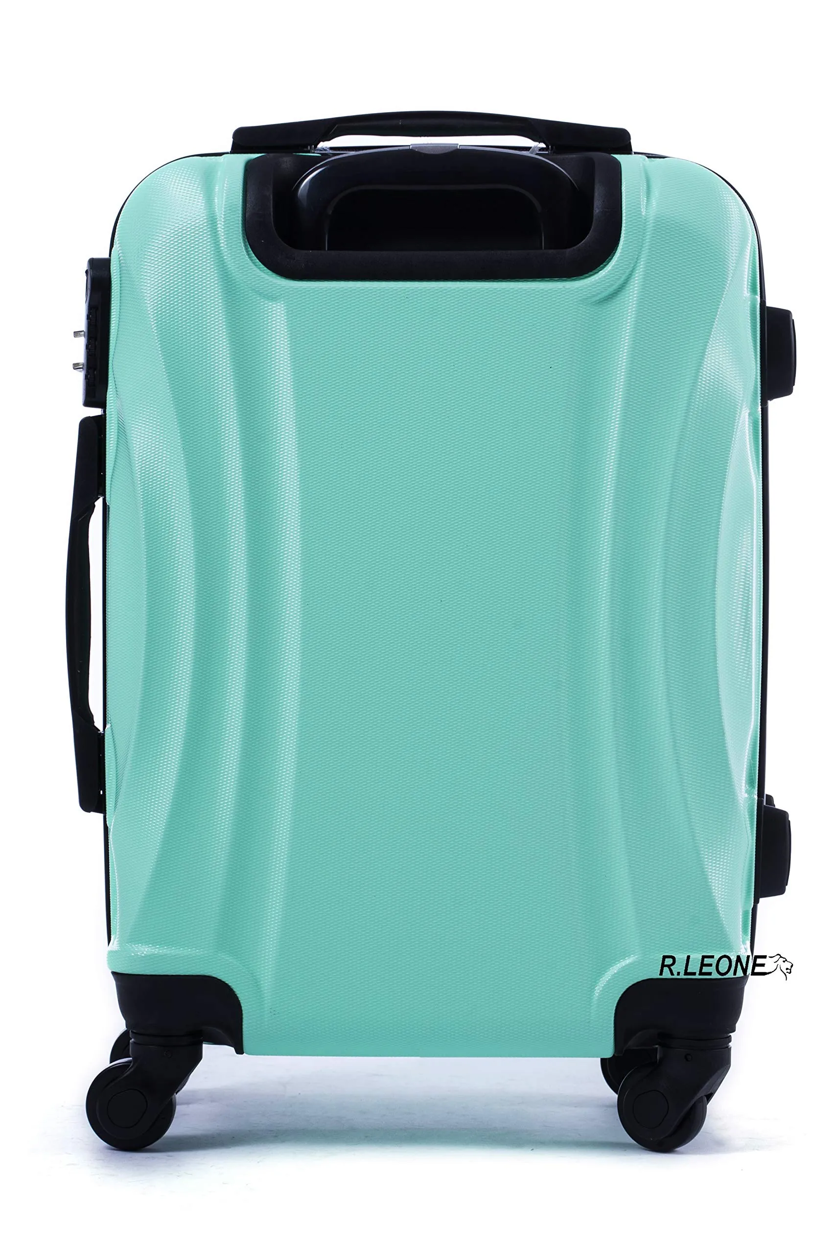 R.Leone Trolley Bagaglio a Mano ABS 55x40x23 cm 4 Ruote 20373AR - Verde Acqua - immagine 3