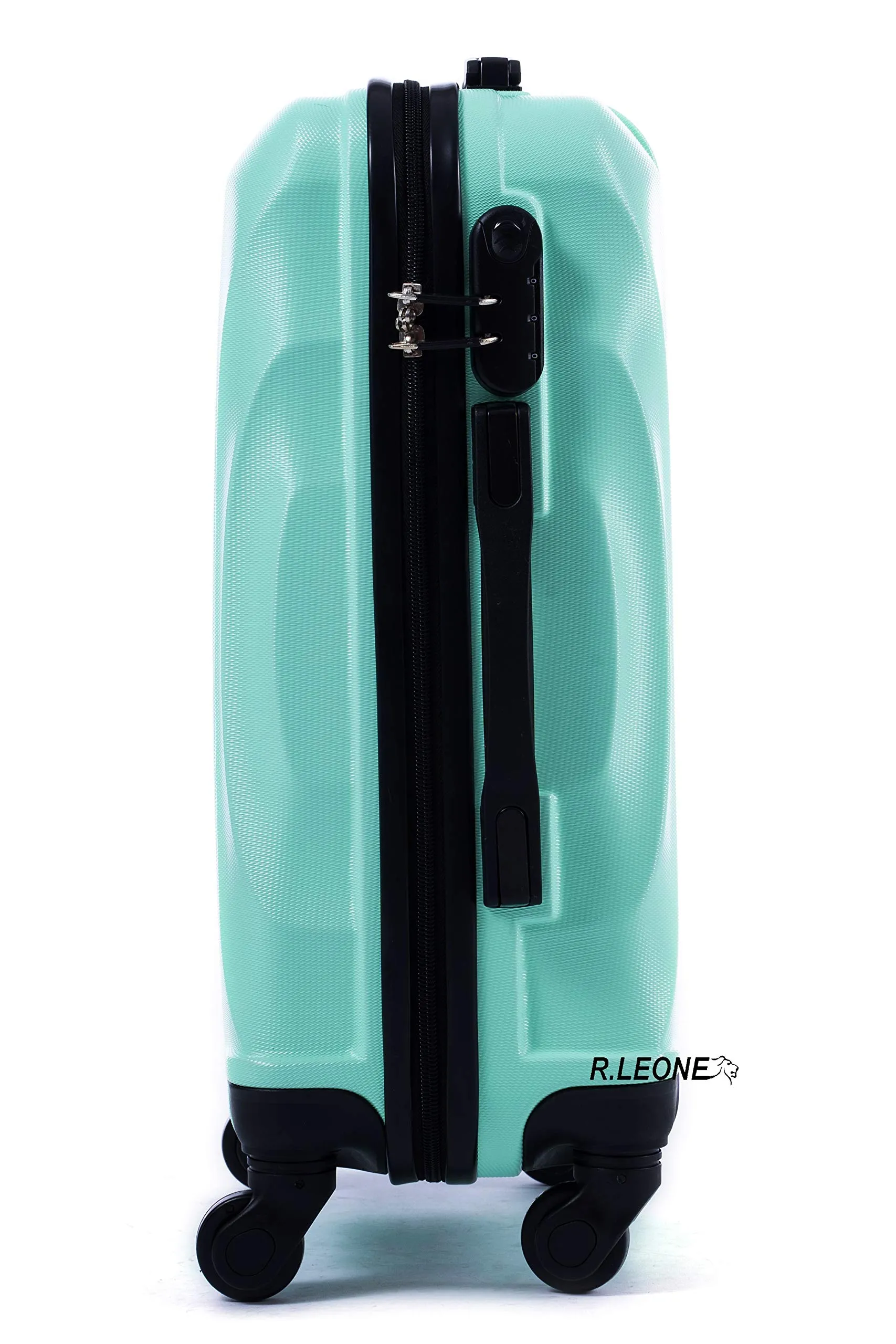 R.Leone Trolley Bagaglio a Mano ABS 55x40x23 cm 4 Ruote 20373AR - Verde Acqua - immagine 4