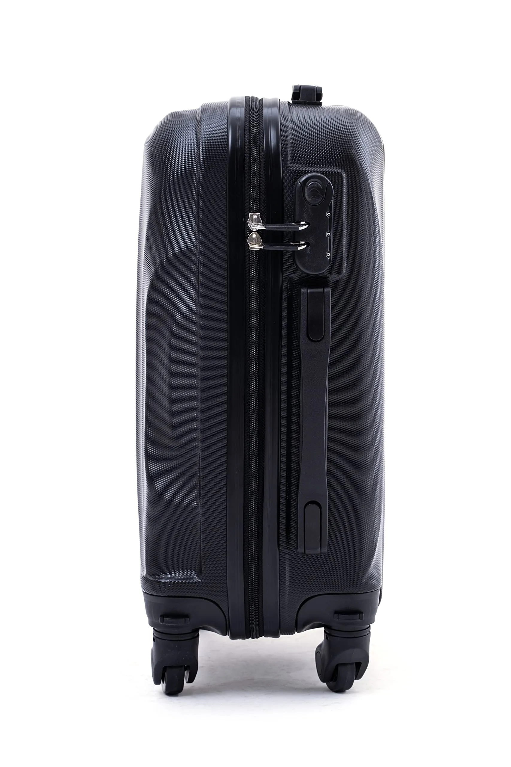 R.Leone EasyJet Valigia Trolley Bagaglio a mano in ABS 4 Ruote Rimovibili 20374, Nero, 50x35x20 cm - immagine 5