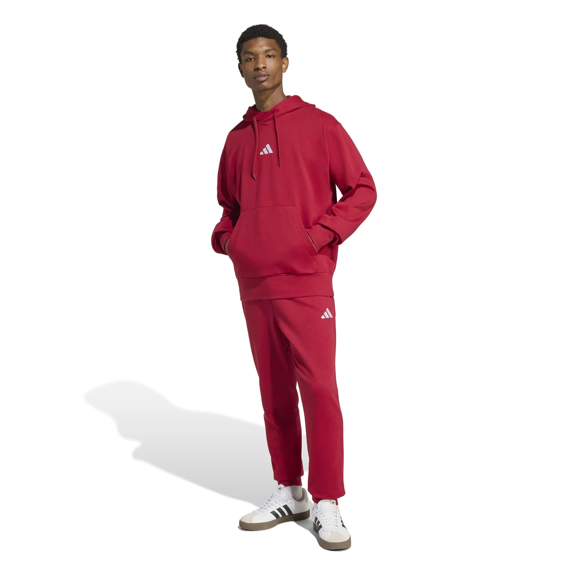 adidas Homme Essentials Feelcozy Fleece Hoodie, Active Maroon/White, XS - immagine 4