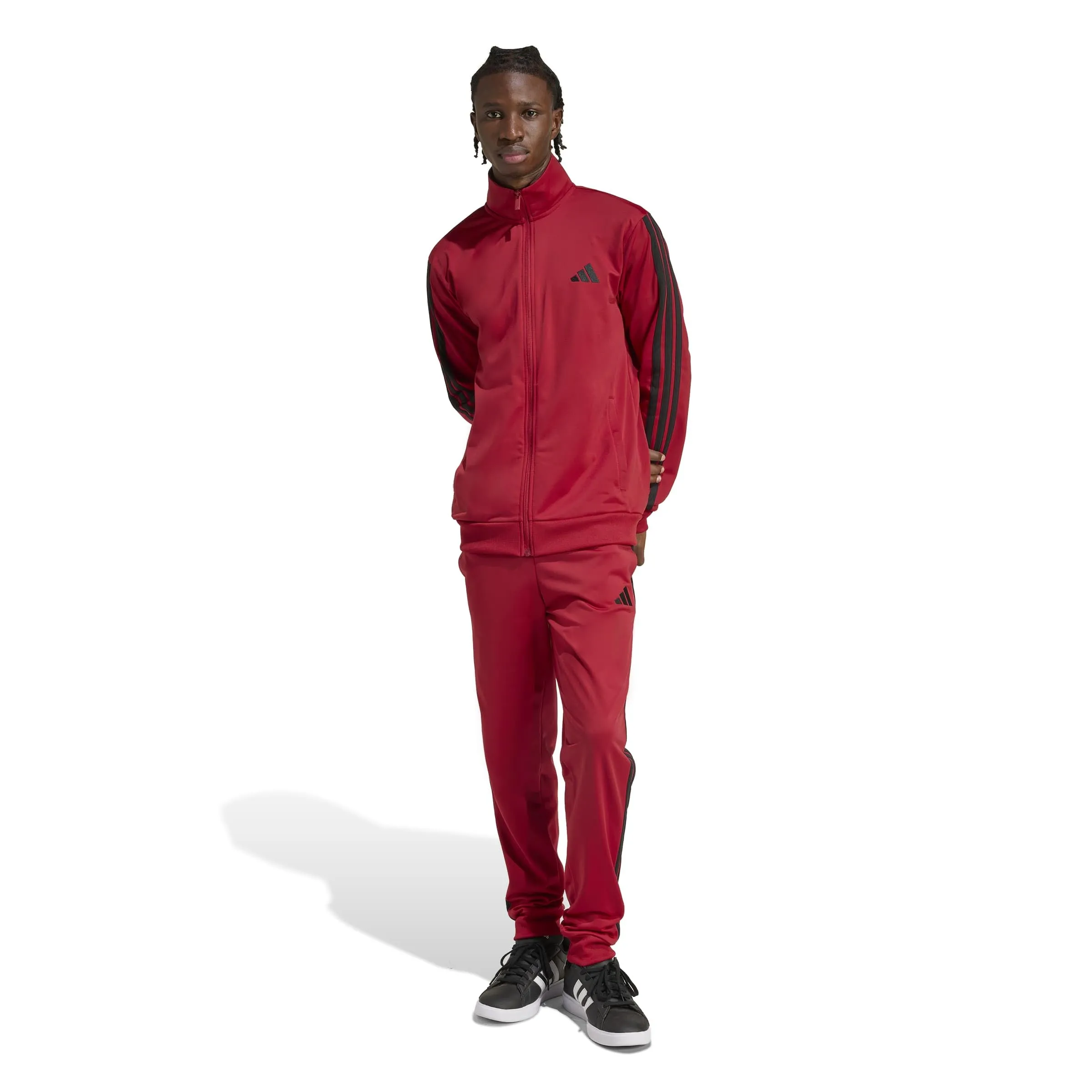 adidas Sportswear Basic 3 Stripes Tricot Tracksuit, Active Maroon, XXL - immagine 3
