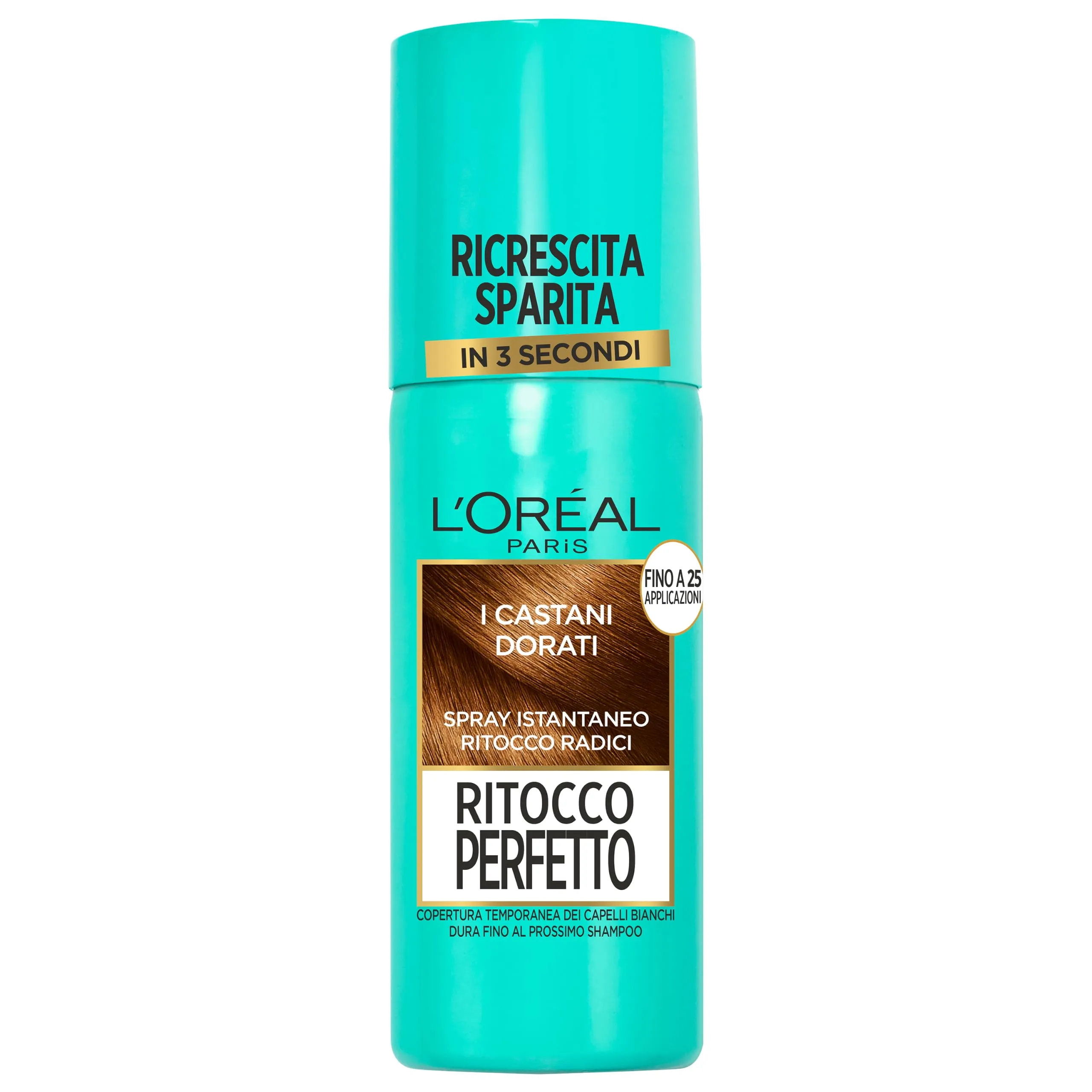 L'Oréal Paris Spray Ritocco Perfetto per Radici e Capelli Bianchi, Castano Dorato, 75 ml - immagine 1