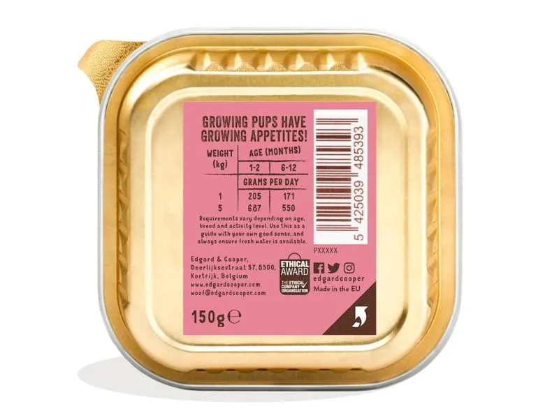 Edgard & Cooper Cibo Umido per Cuccioli, Anatra e Pollo, 150g x 11 - immagine 6