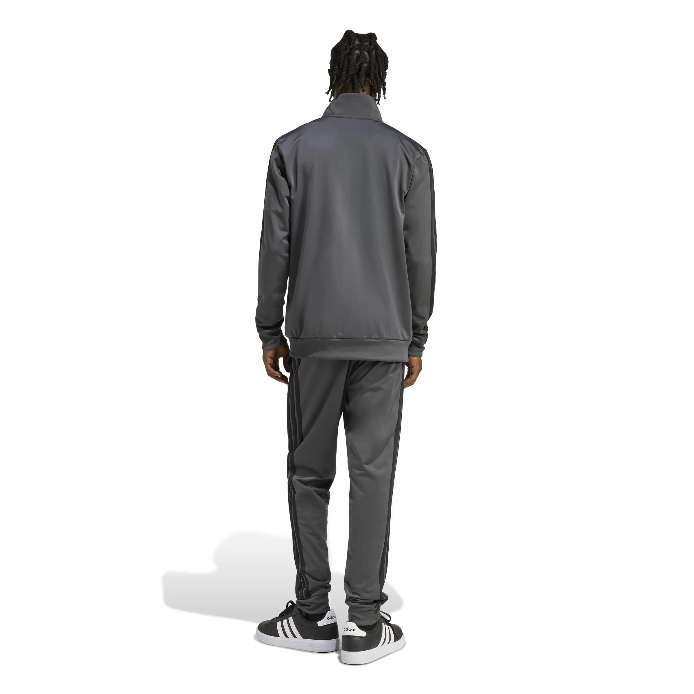 adidas Sportswear Basic 3 Stripes Tricot Tracksuit, Grey Six, L - immagine 2