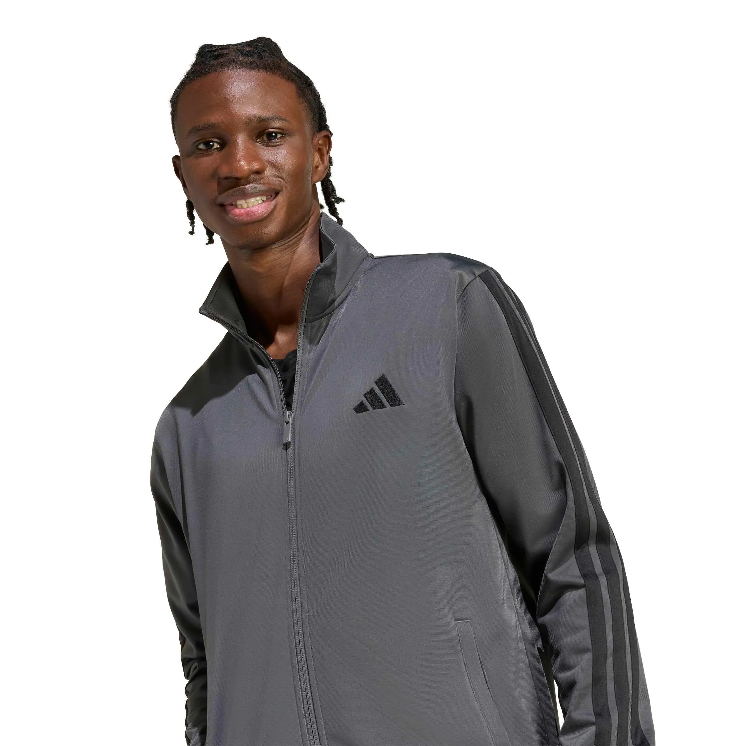 adidas Sportswear Basic 3 Stripes Tricot Tracksuit, Grey Six, L - immagine 4