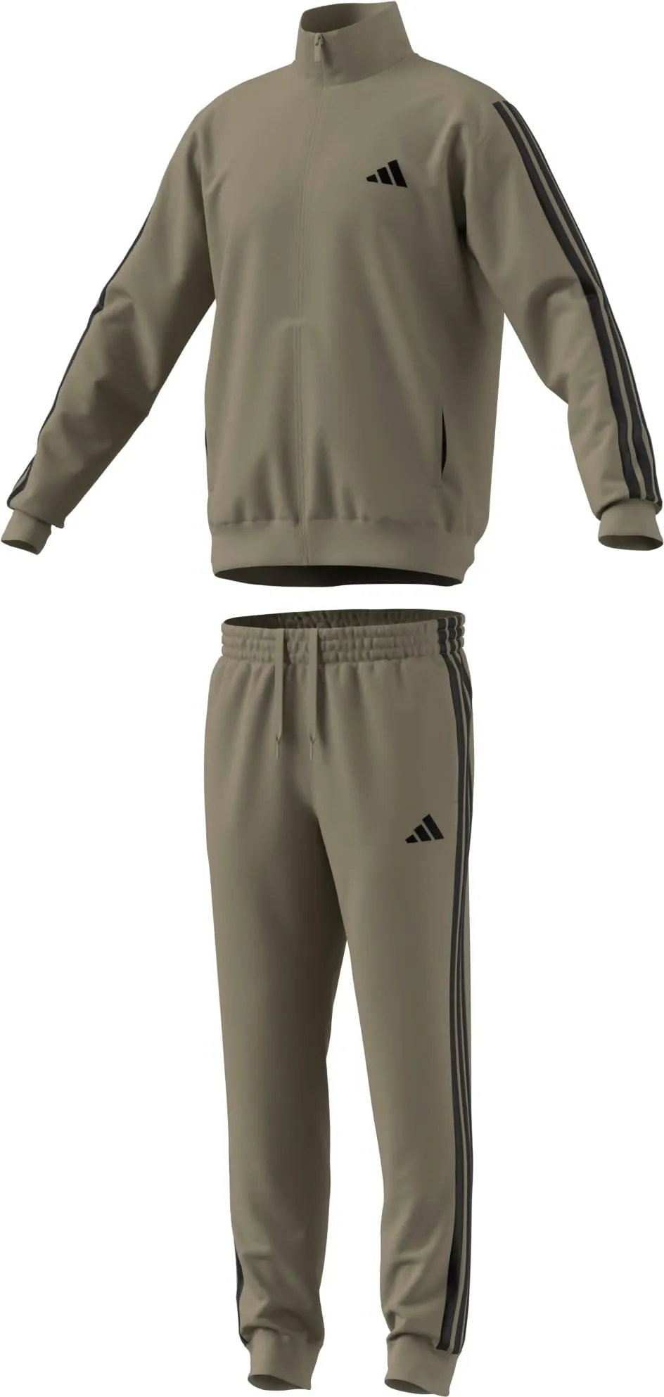 adidas Sportswear Basic 3 Stripes Tricot Tracksuit - Wonder Cargo, M - immagine 3