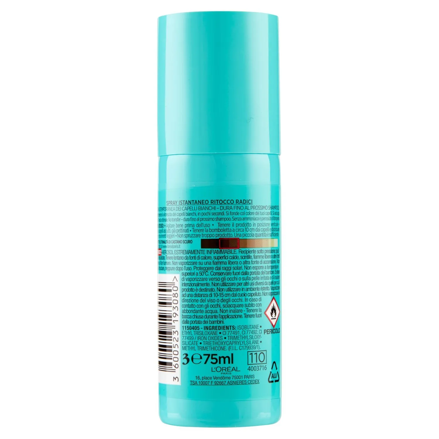 L'Oréal Paris Spray Ritocco Perfetto per Radici e Capelli Bianchi, Bruno, 75 ml - immagine 3