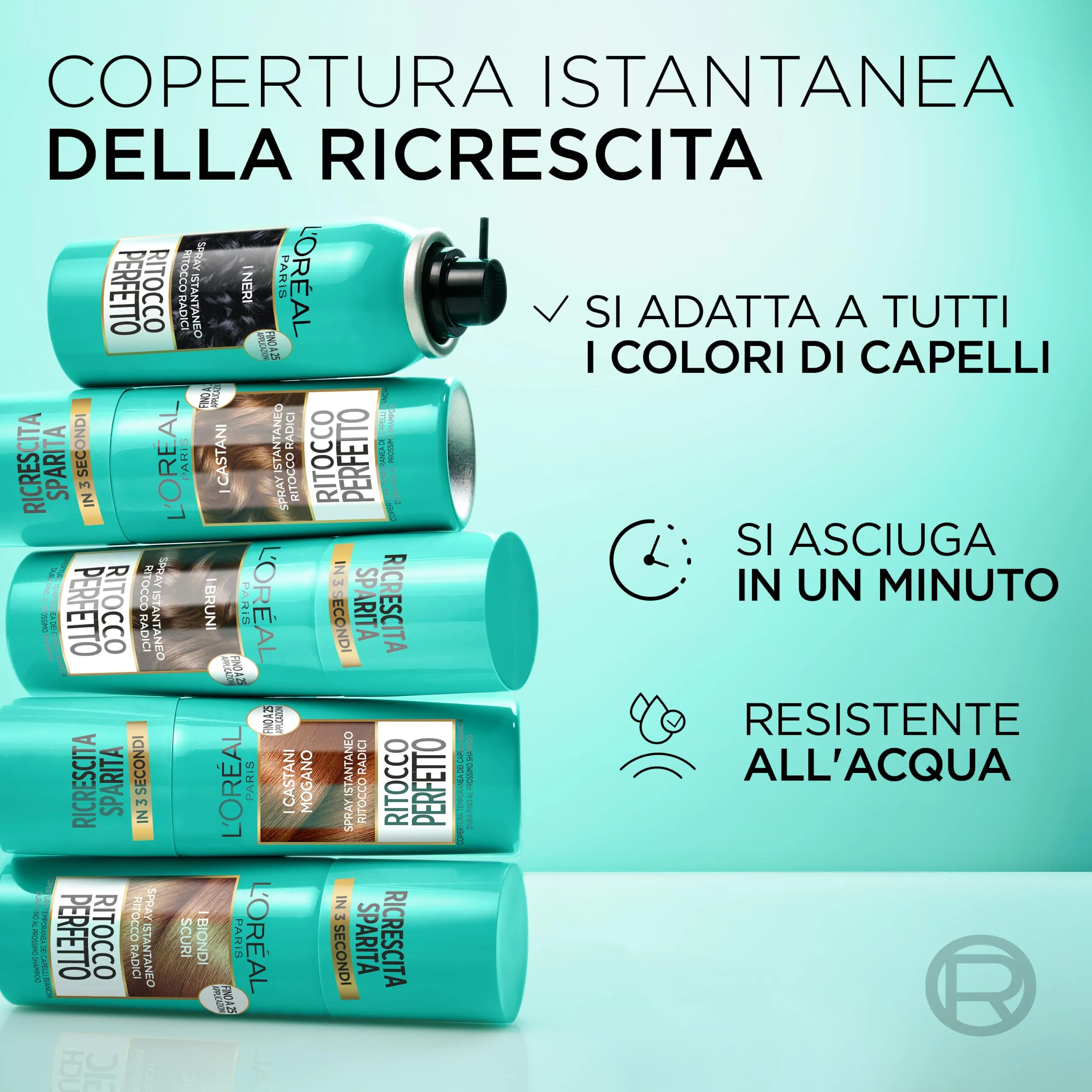 L'Oreal Paris Ritocco Perfetto Root Spray, Nero, 75 ml - immagine 5