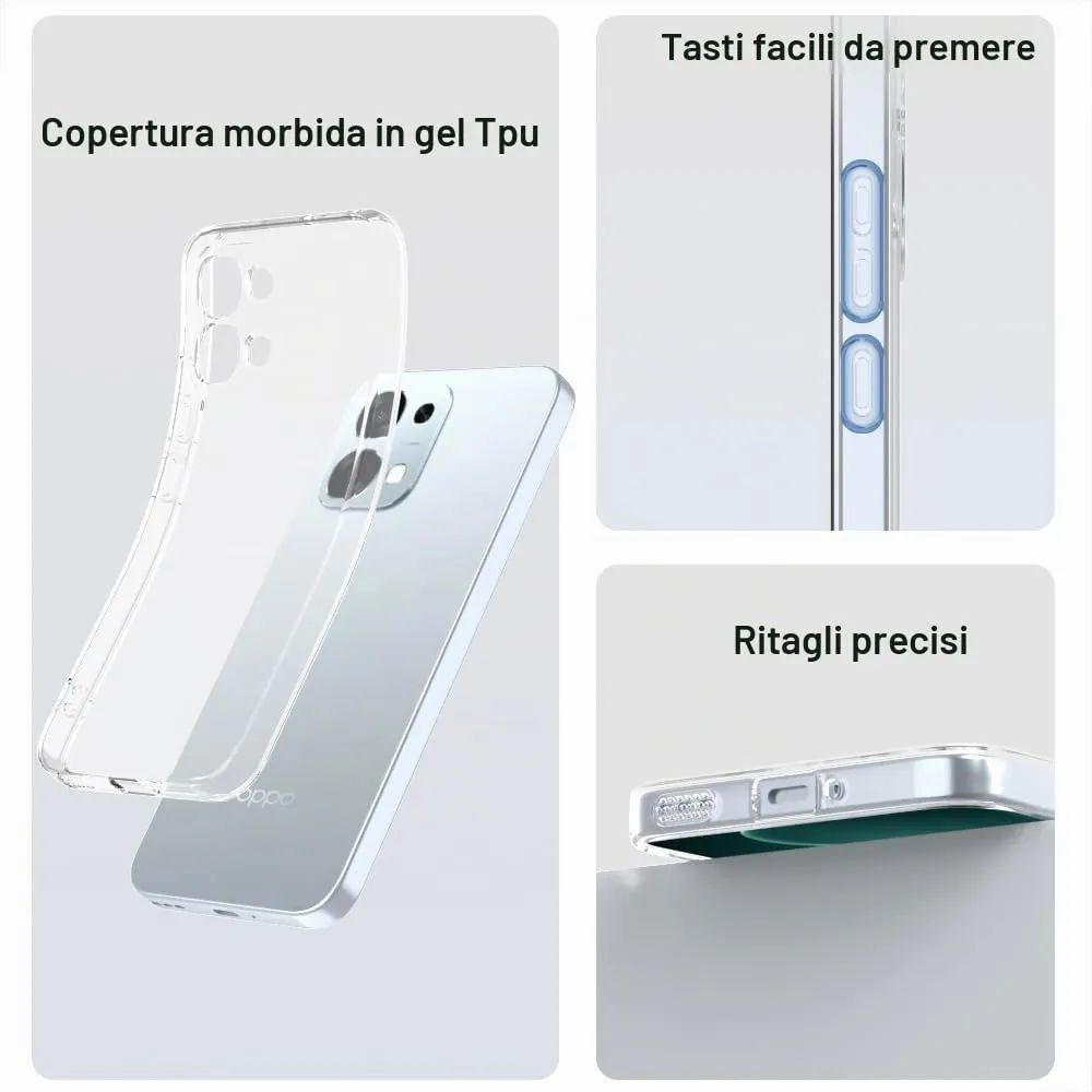 Captor Cover for Oppo A6 Pro 5G, Transparent Soft Silicone Case - immagine 7