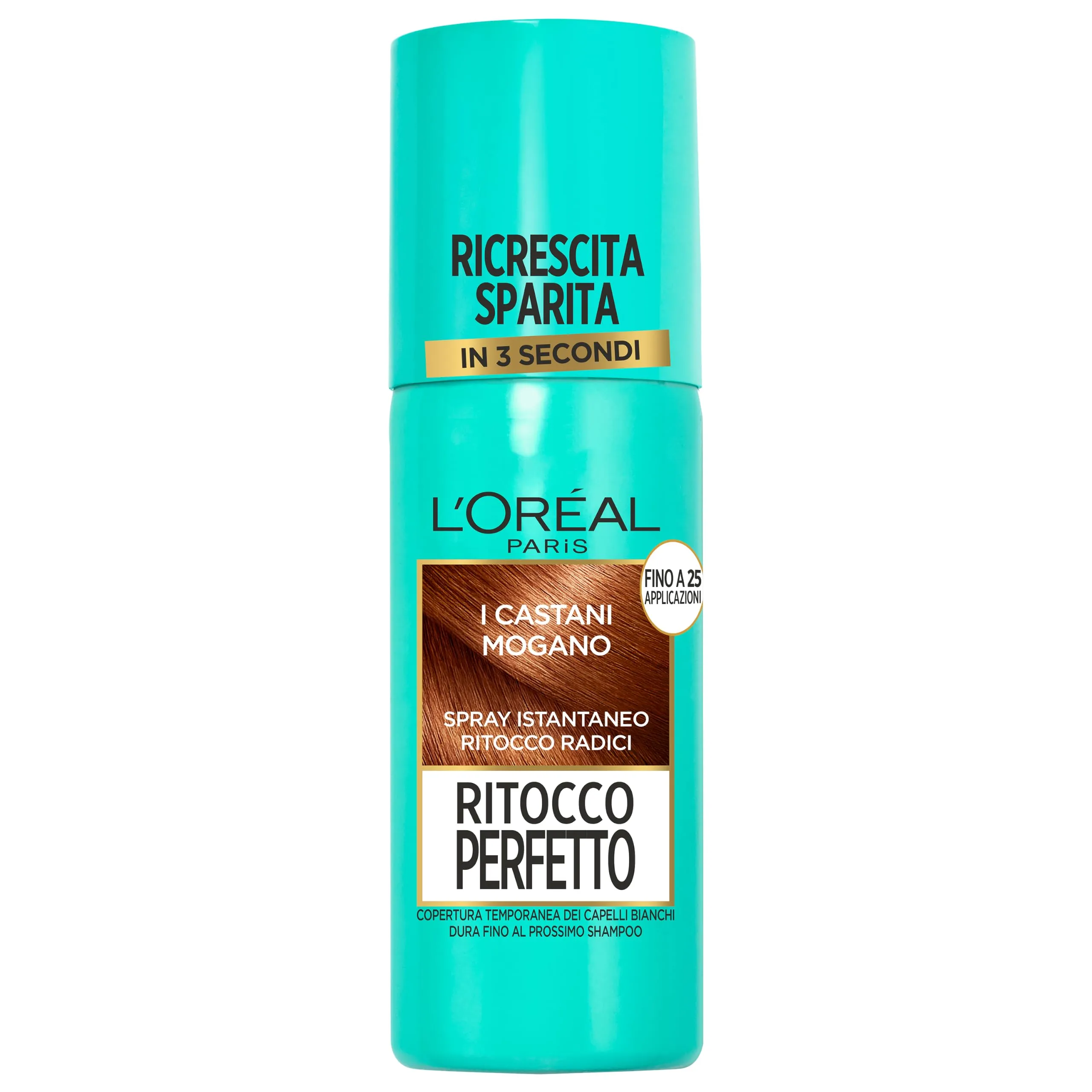 L'Oréal Paris Ritocco Perfetto Spray per Radici e Capelli Bianchi, Castano Mogano, 75 ml - immagine 1