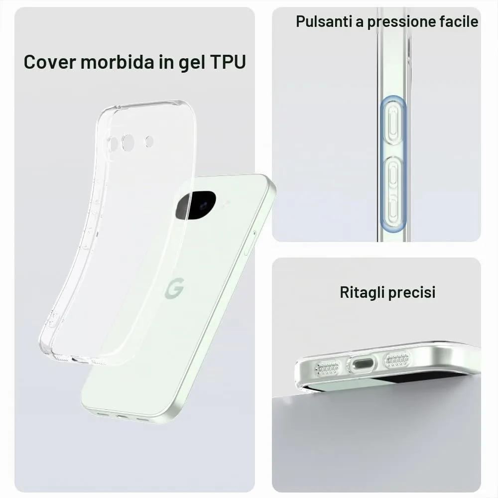 Captor Cover for Google Pixel 10A, Transparent Soft Silicone Case - immagine 7
