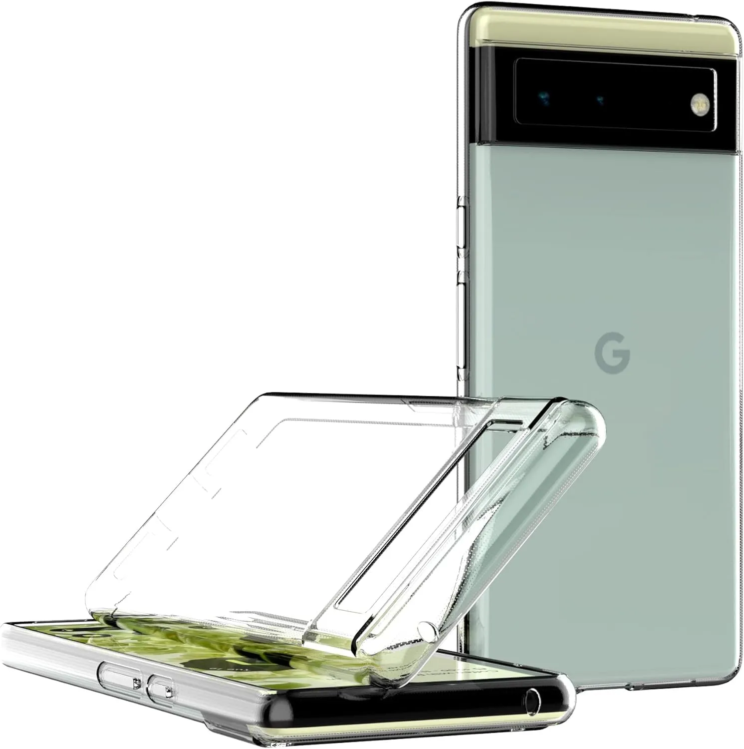Captor Cover for Google Pixel 6, Transparent Soft Silicone Case, Anti-Scratch and Anti-Yellowing - immagine 2