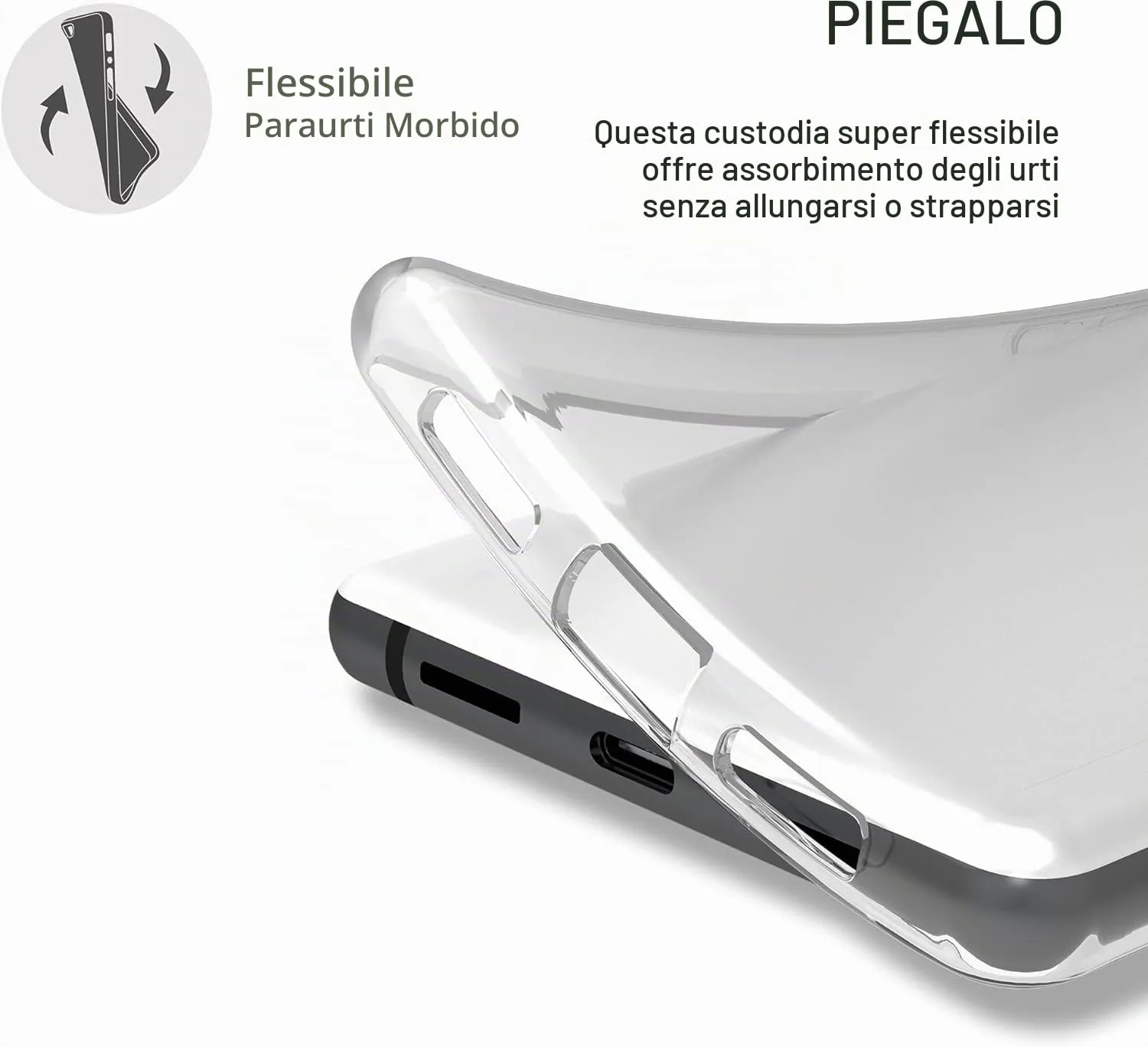 Captor Cover for Google Pixel 6, Transparent Soft Silicone Case, Anti-Scratch and Anti-Yellowing - immagine 4