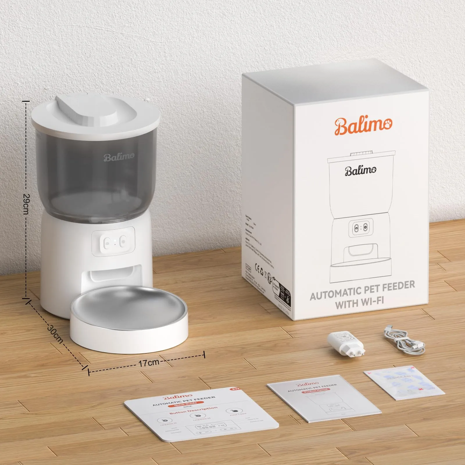 Balimo Distributore Automatico Cibo per Cani e Gatti, WiFi 2.4G, Controllo App, 3L, Bianco - immagine 8