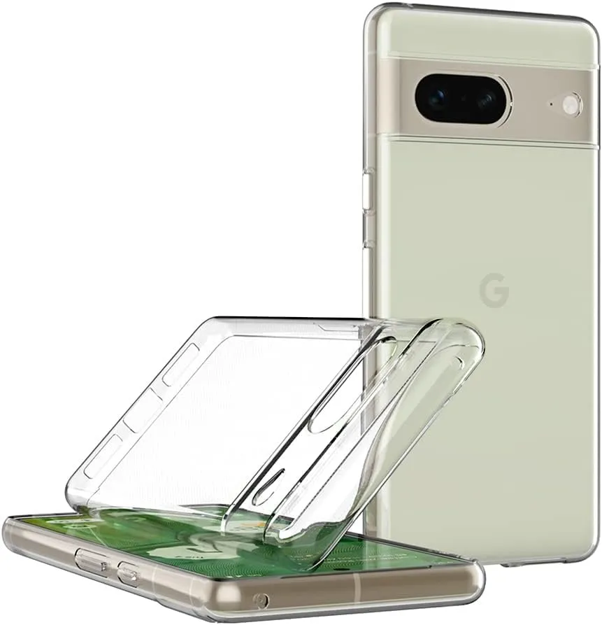 Captor Cover for Google Pixel 7, Transparent Soft Silicone Case, Anti-Yellowing and Anti-Scratch - immagine 3