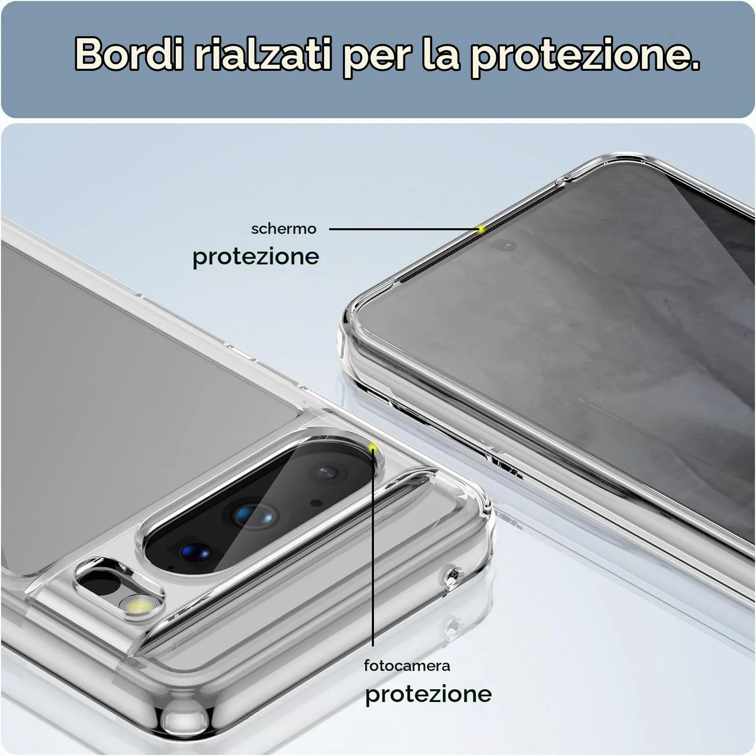 Captor Cover for Google Pixel 8 Pro, Transparent Soft Silicone Case, Anti-Scratch and Anti-Yellowing - immagine 2