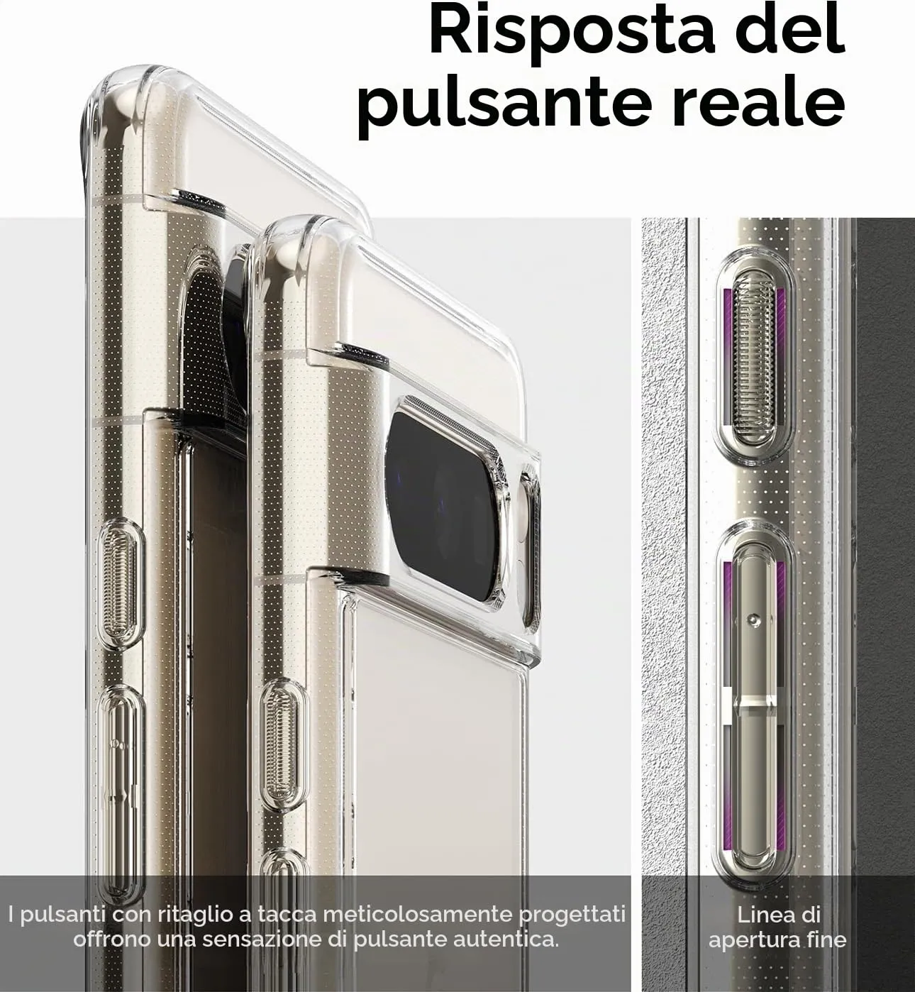 Captor Cover for Google Pixel 8 Pro, Transparent Soft Silicone Case, Anti-Scratch and Anti-Yellowing - immagine 3