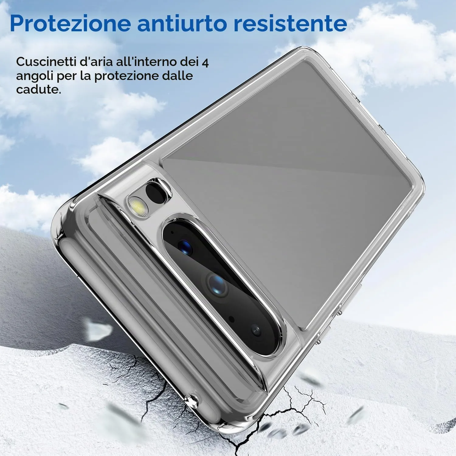 Captor Cover for Google Pixel 8 Pro, Transparent Soft Silicone Case, Anti-Scratch and Anti-Yellowing - immagine 4