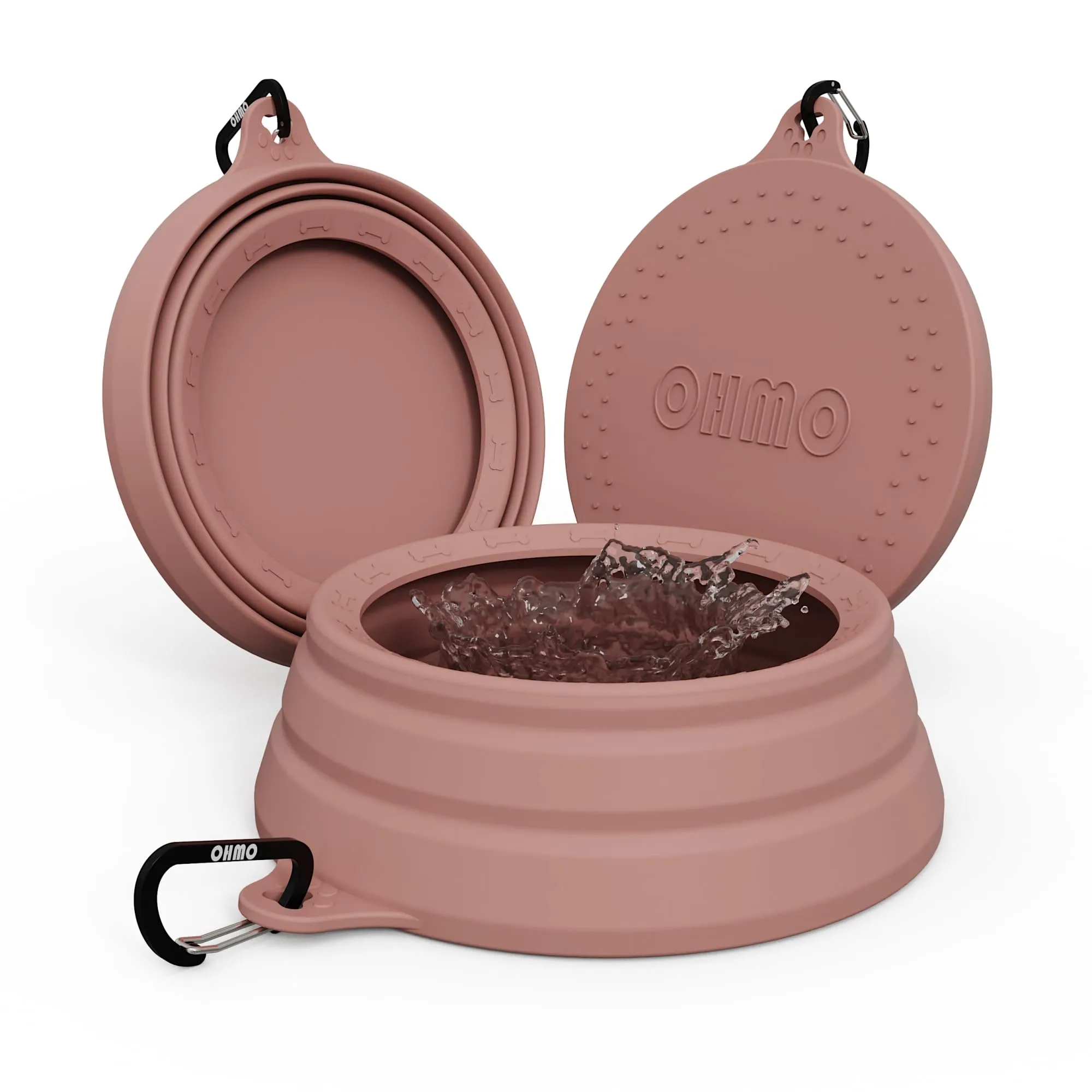 OHMO Ciotola da viaggio per cani antigoccia pieghevole, 1000ml - immagine 1