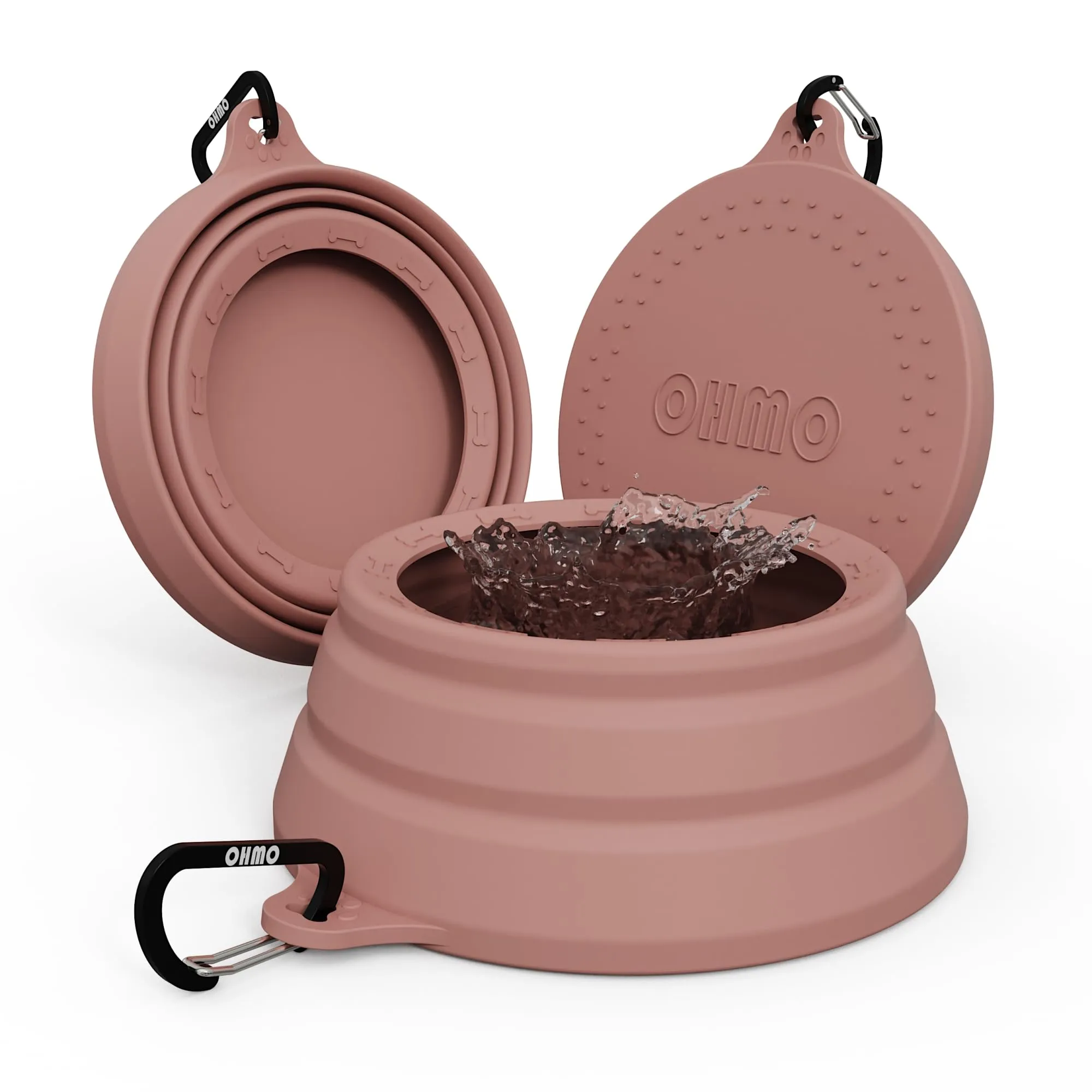 OHMO Ciotola da viaggio per cani antigoccia pieghevole, 700ml - immagine 1