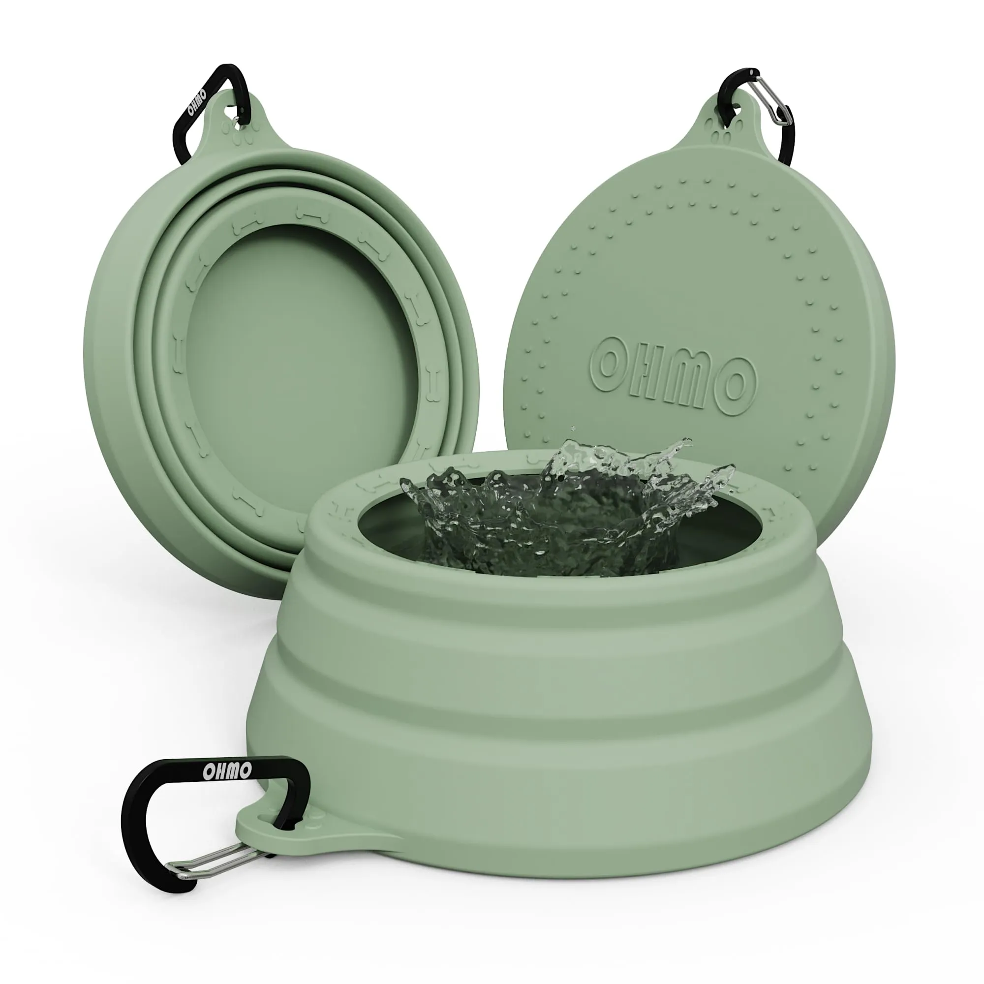 OHMO Ciotola da viaggio per cani antigoccia pieghevole 700ml - immagine 1