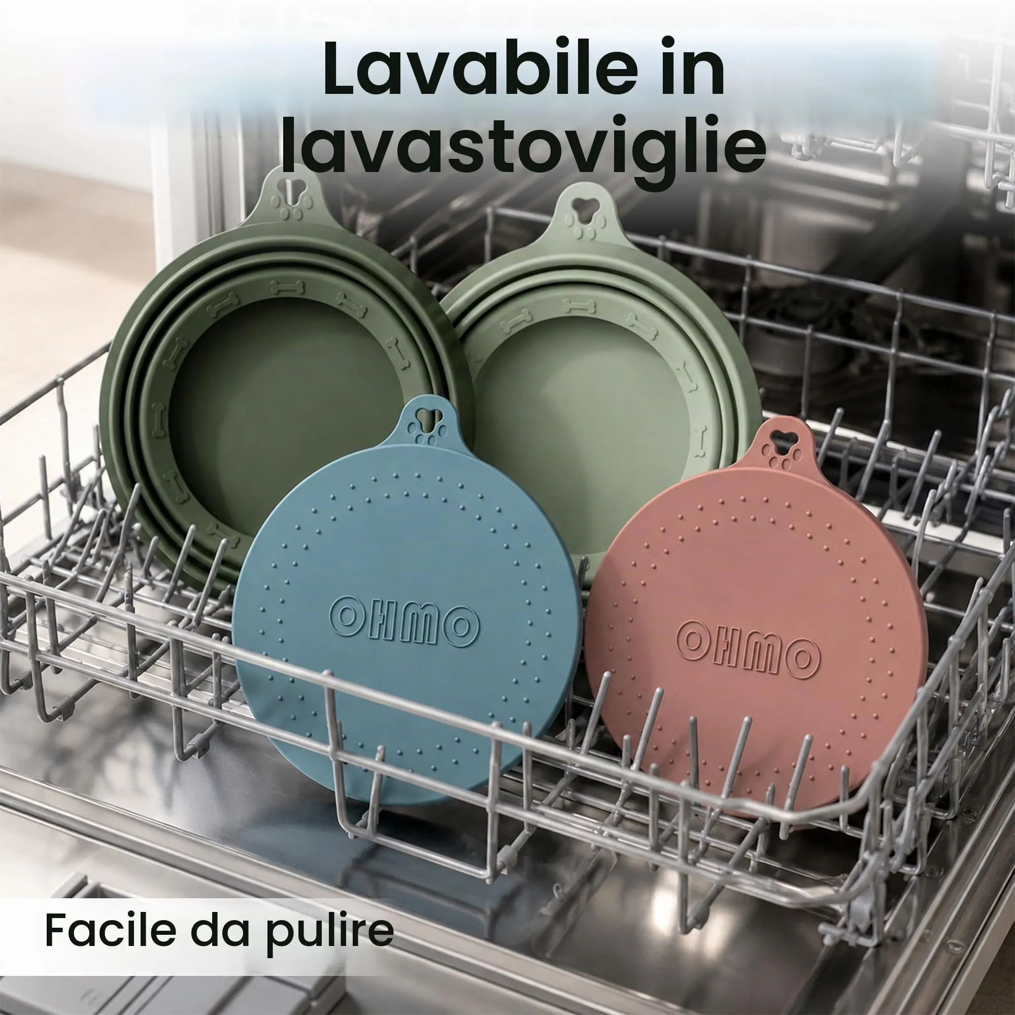 OHMO Ciotola da viaggio per cani antigoccia pieghevole 700ml - immagine 7