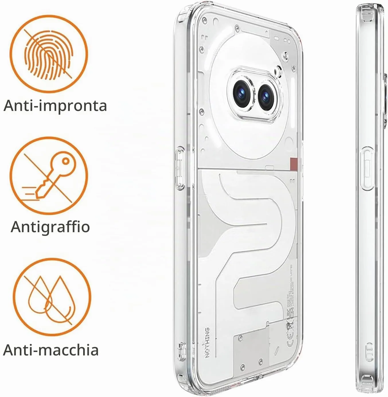 Captor Cover for Nothing Phone 2a / 2a Plus, Transparent Soft TPU Silicone Case - immagine 3