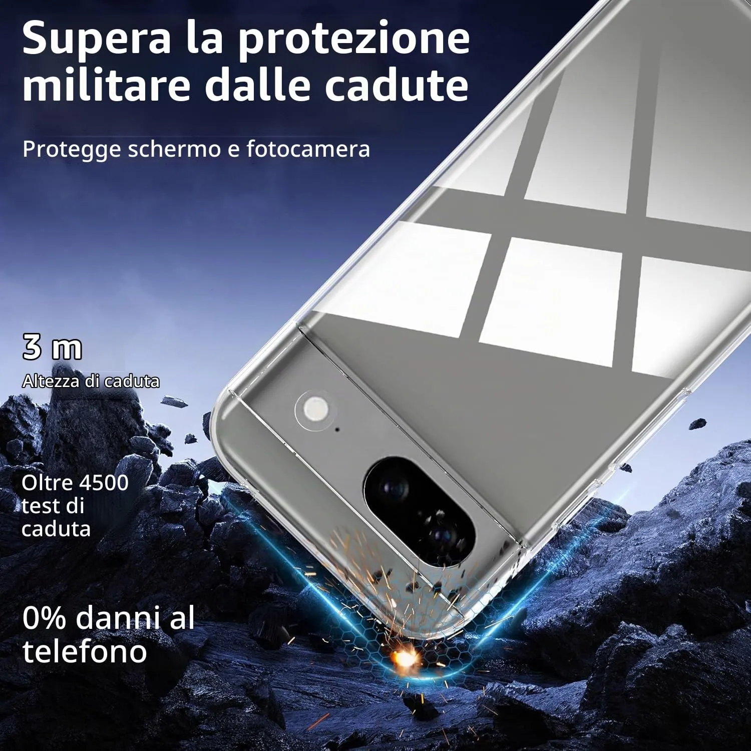 Captor Cover for Google Pixel 8A, Clear Soft Silicone Case, Anti-Yellowing and Scratch Resistant - immagine 4