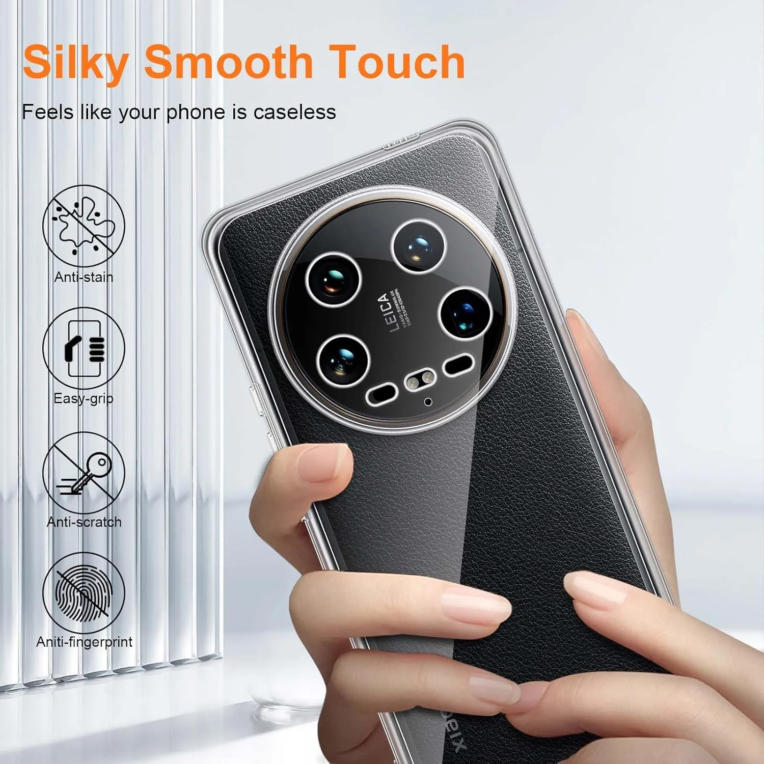 Captor Cover Trasparente per Xiaomi 14 Ultra 5G, Custodia TPU in Silicone Flessibile - immagine 4
