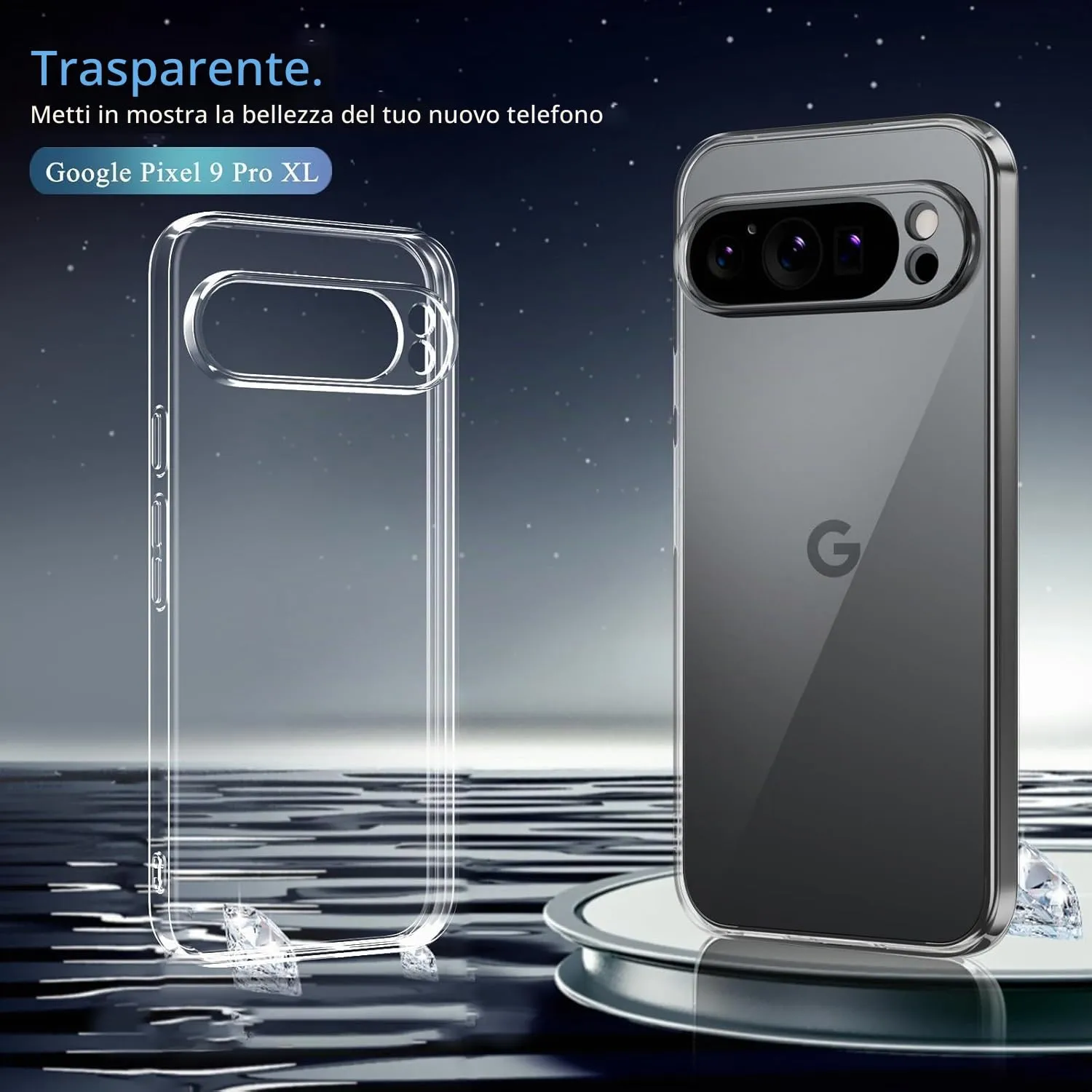 Captor Clear Silicone Case for Google Pixel 9 Pro XL / 10 Pro XL, Anti-Scratch and Anti-Yellowing with Camera Protection - immagine 4