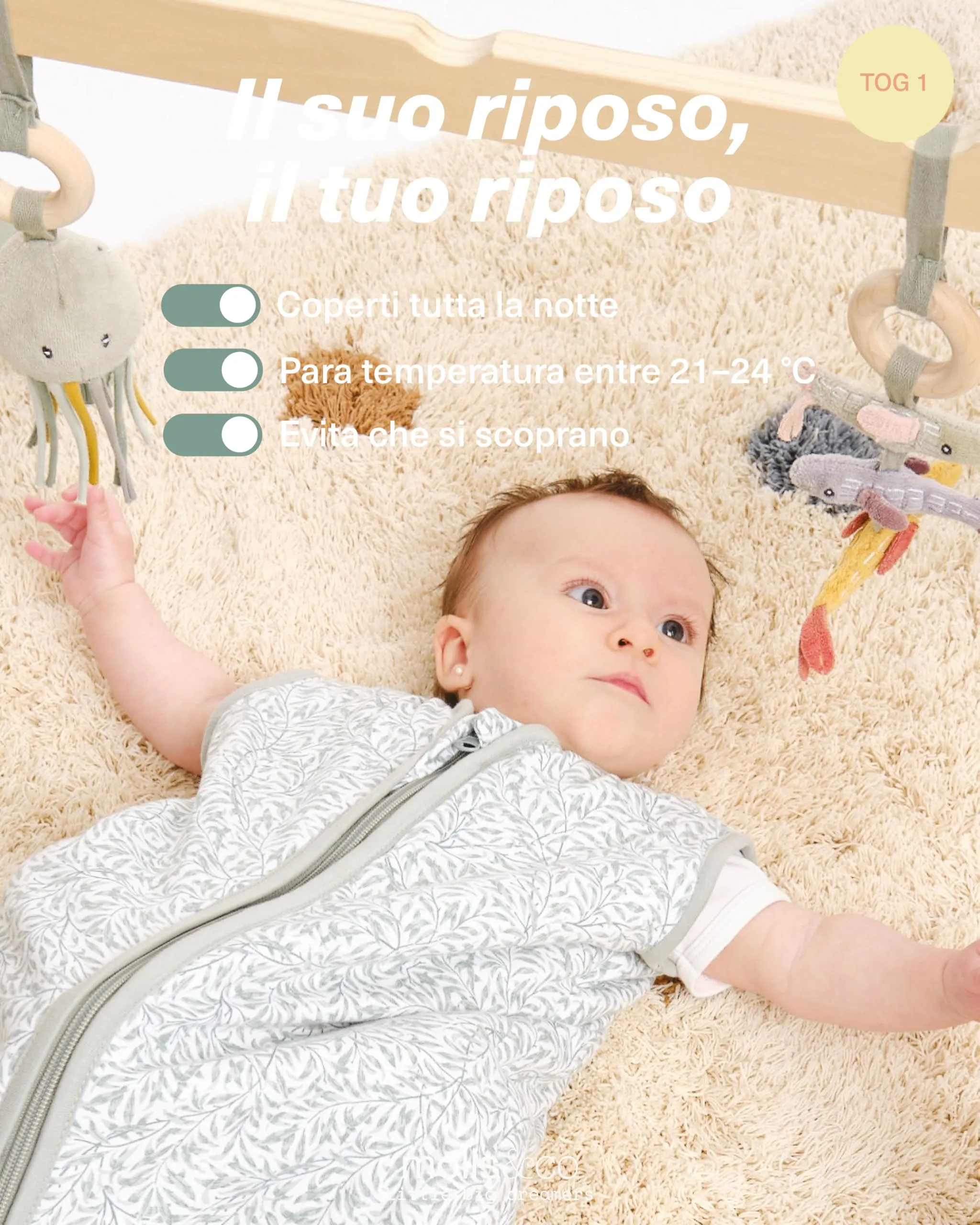 Molis&Co Sacco Nanna Ines II, 1 TOG, 0-6 Mesi, 100% Cotone Oeko-Tex - immagine 5